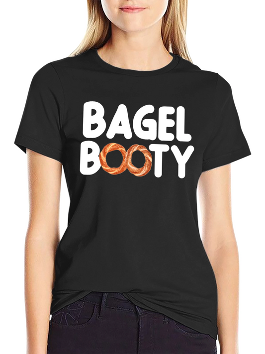Bagel Booty Black Cotton T-Shirt