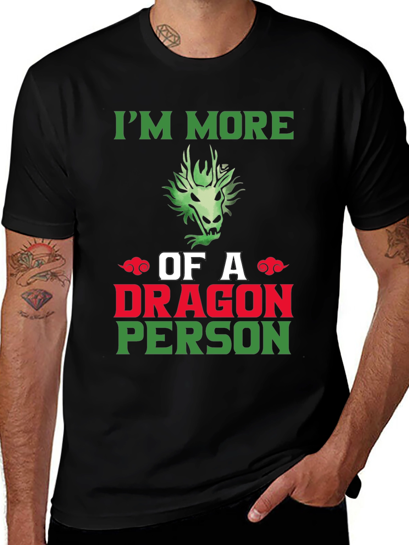Dragon Person Graphic Tee - Black T-Shirt