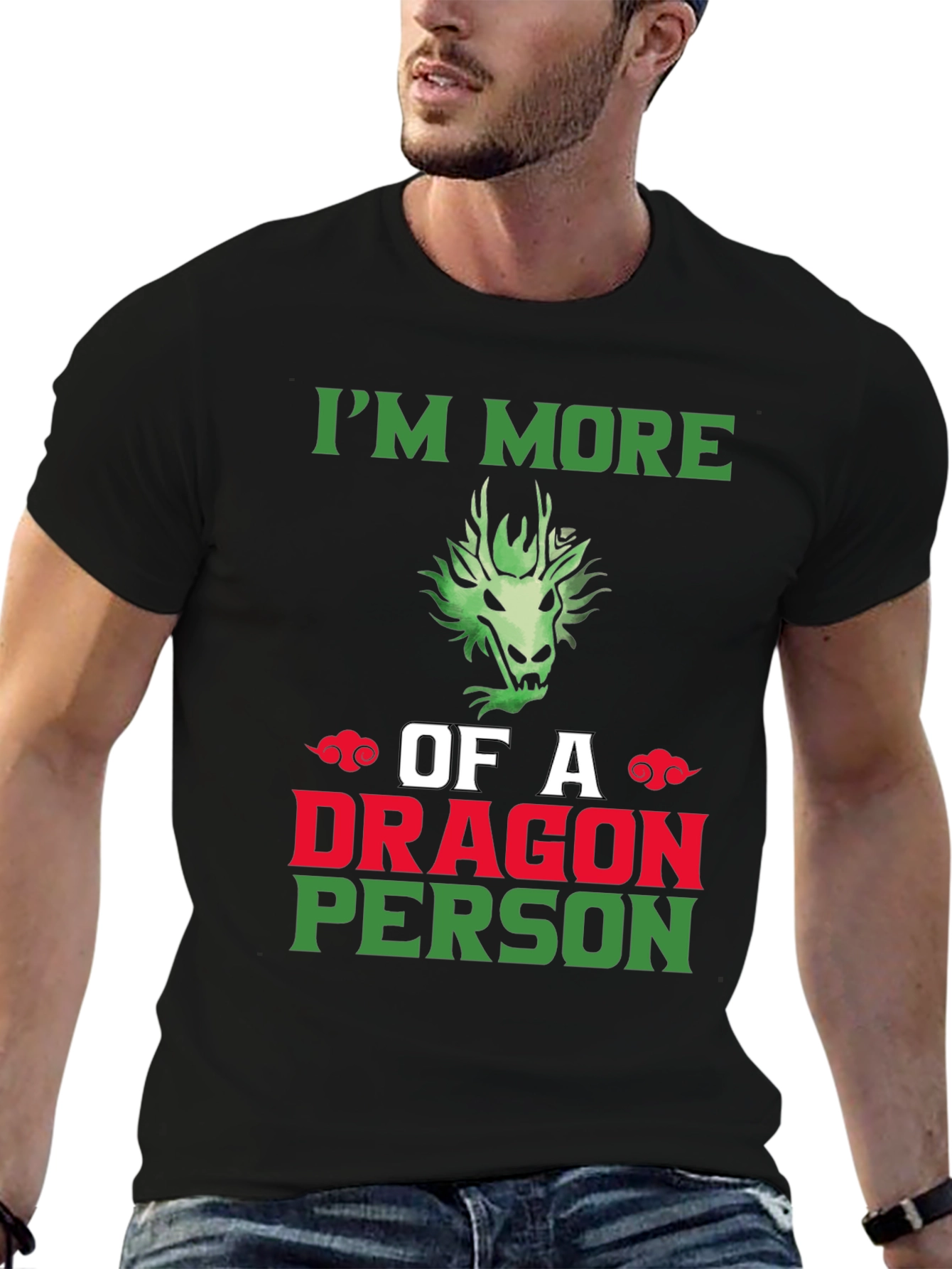 Dragon Person Graphic Tee - Black T-Shirt