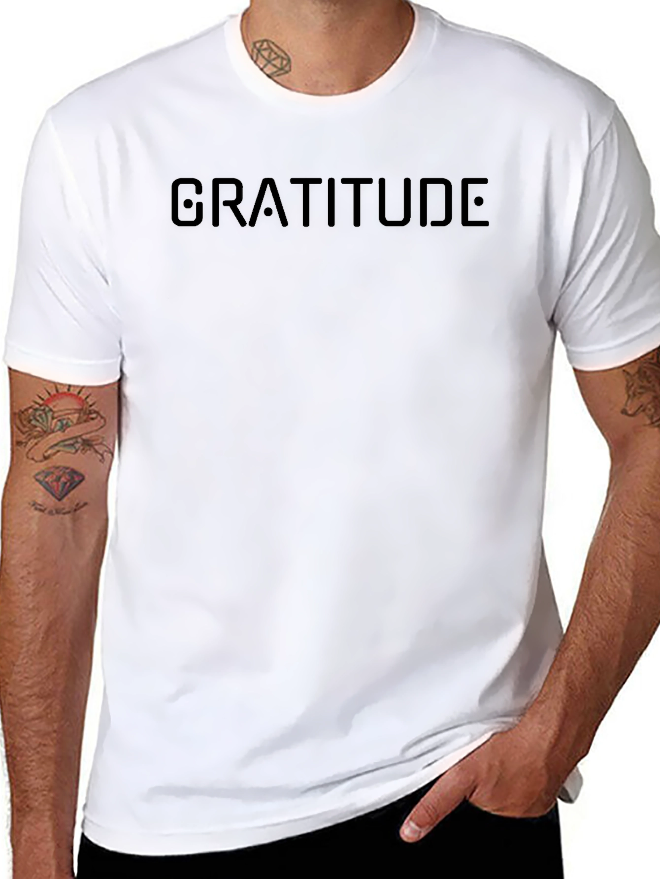 Gratitude Blackout Tee - Minimalist Mens T-Shirt