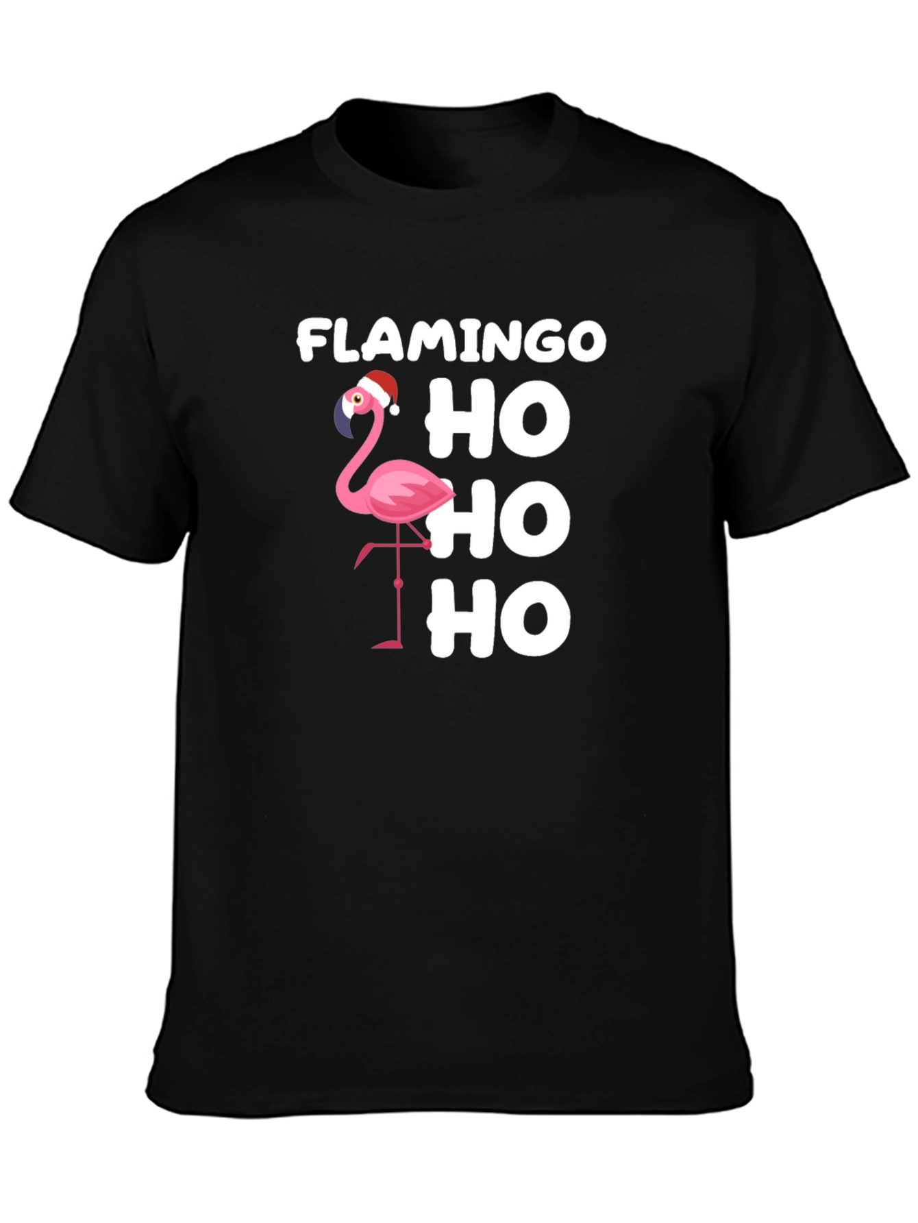 Flamingo Ho Ho Ho Christmas Graphic T-Shirt