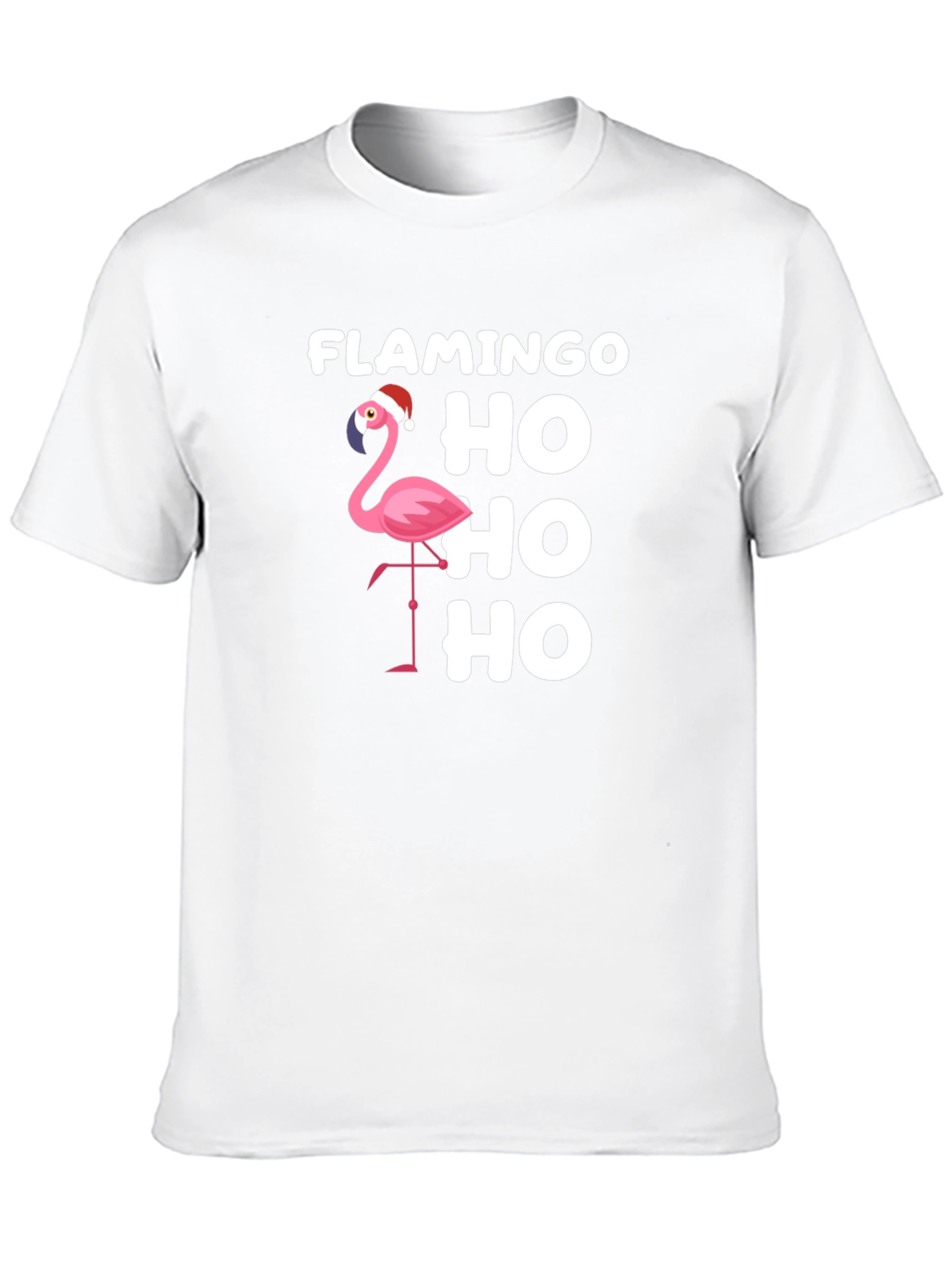 Flamingo Ho Ho Ho Christmas Graphic T-Shirt