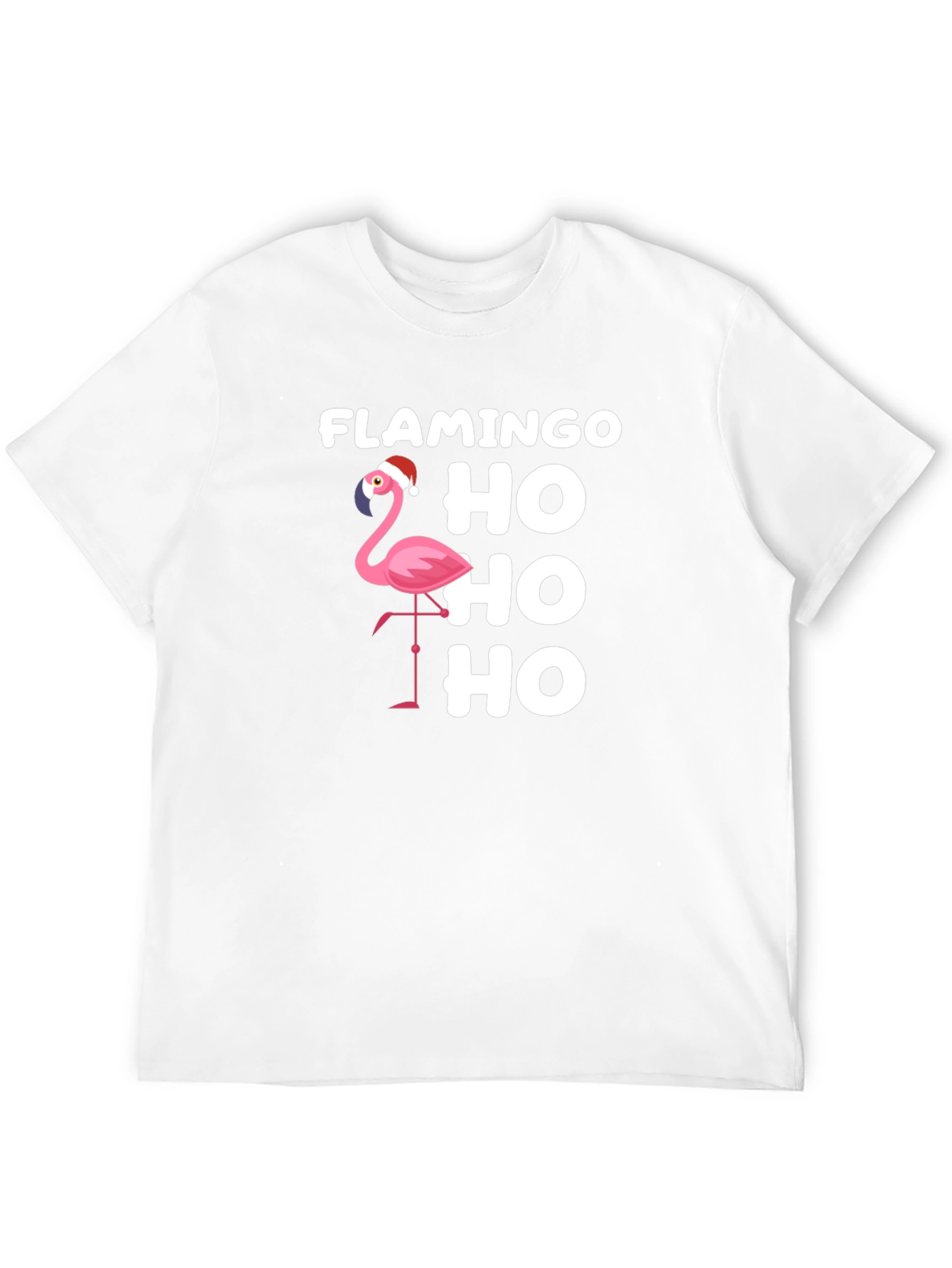 Flamingo Ho Ho Ho Christmas Graphic T-Shirt