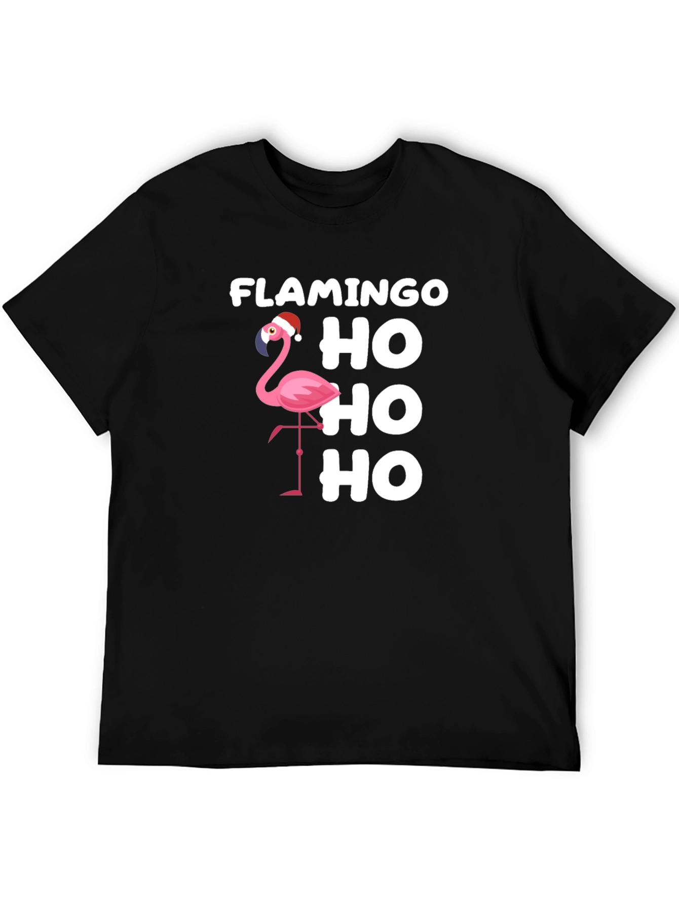 Flamingo Ho Ho Ho Christmas Graphic T-Shirt