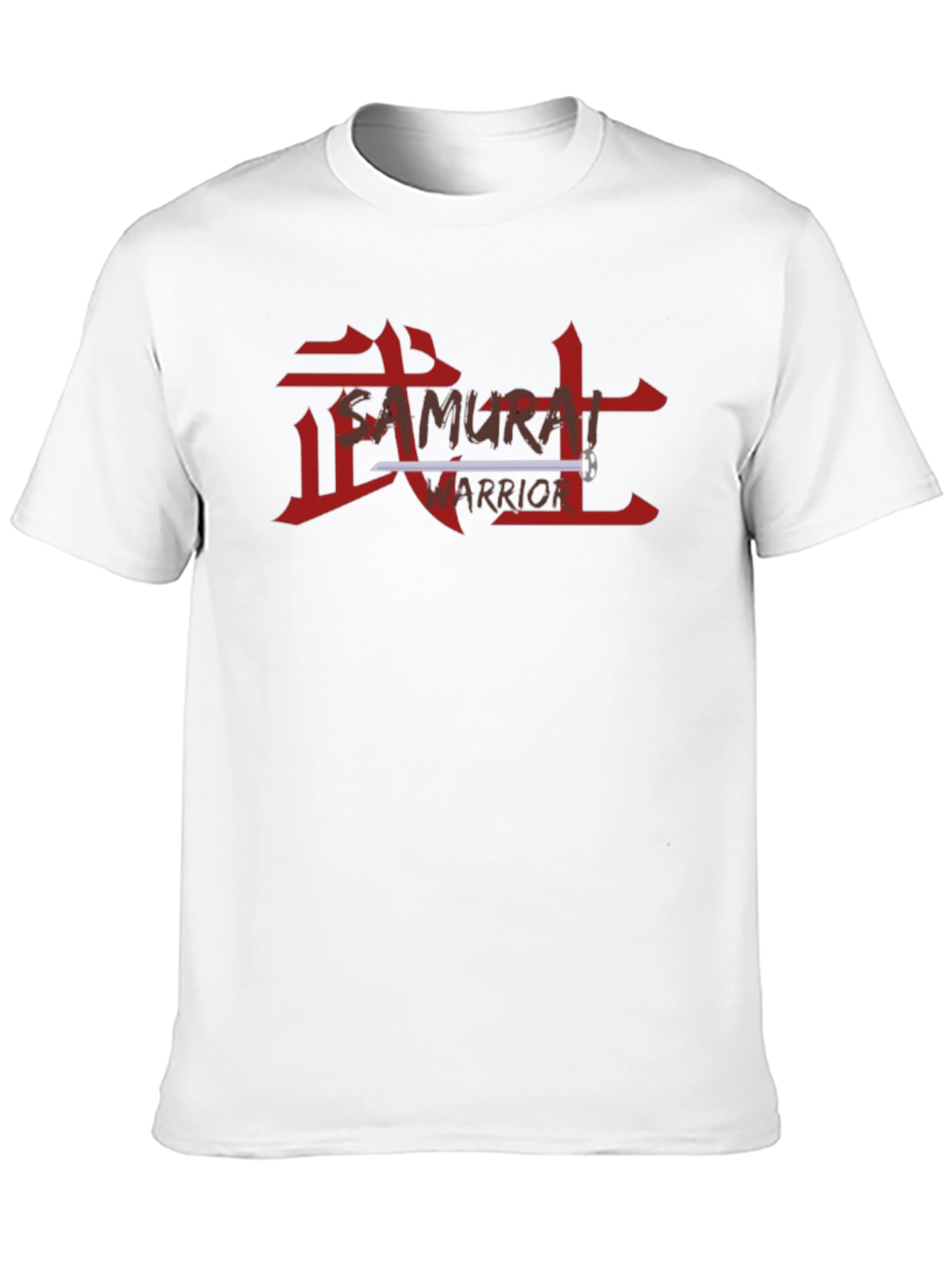 Samurai Warrior Graphic Tee - Black Cotton