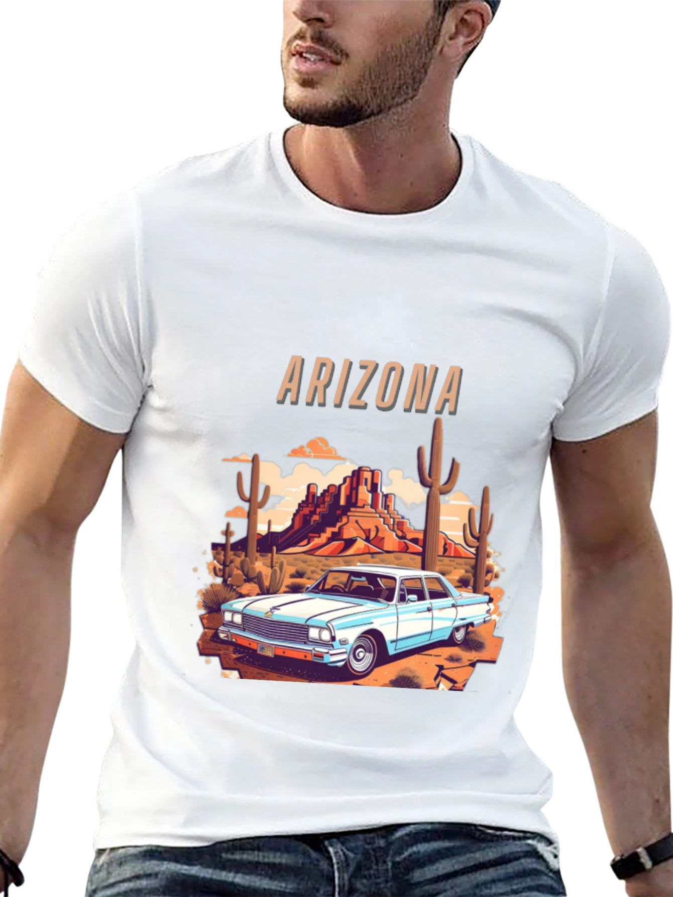 Arizona Desert Car Graphic T-Shirt