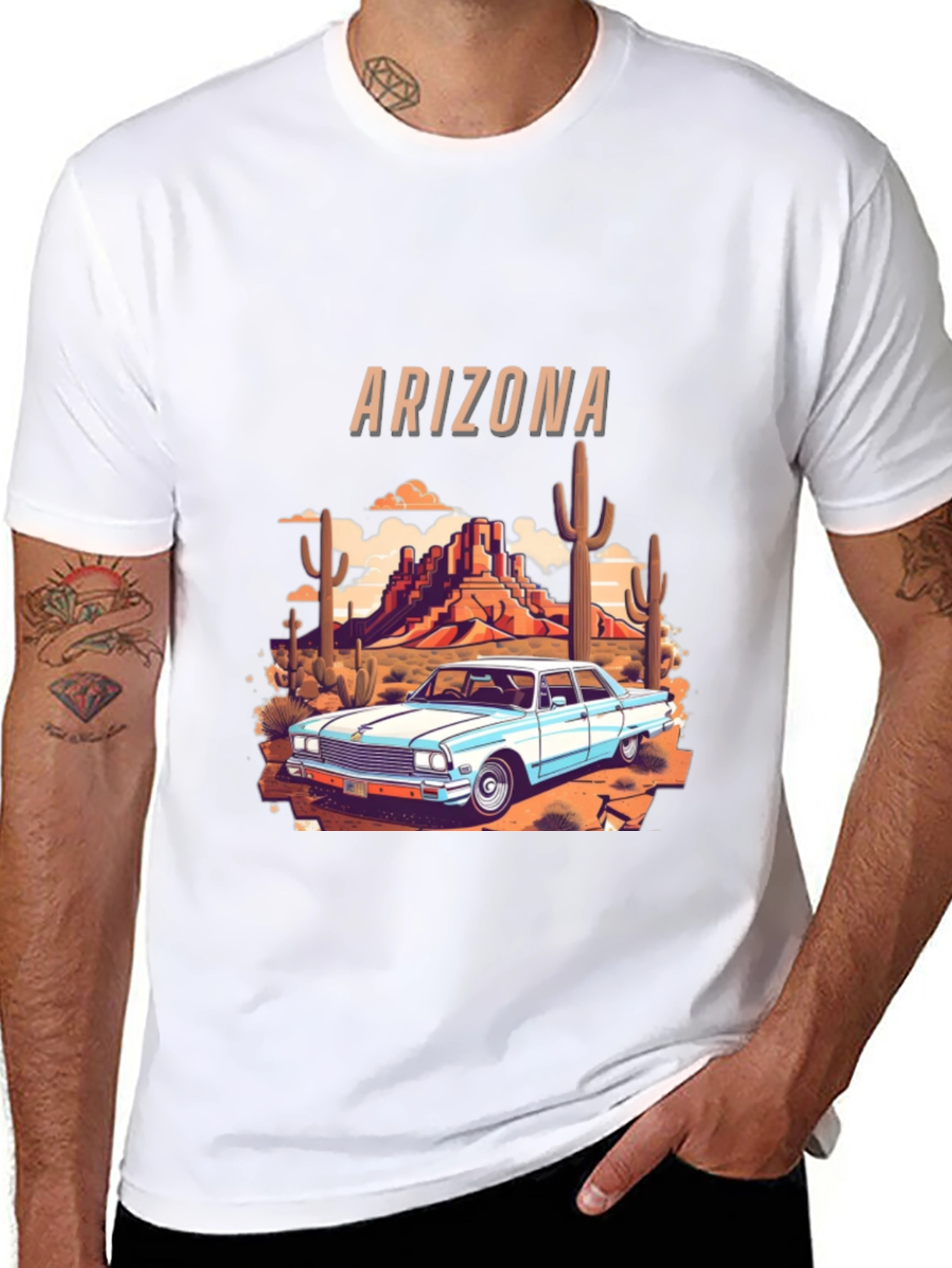 Arizona Desert Car Graphic T-Shirt