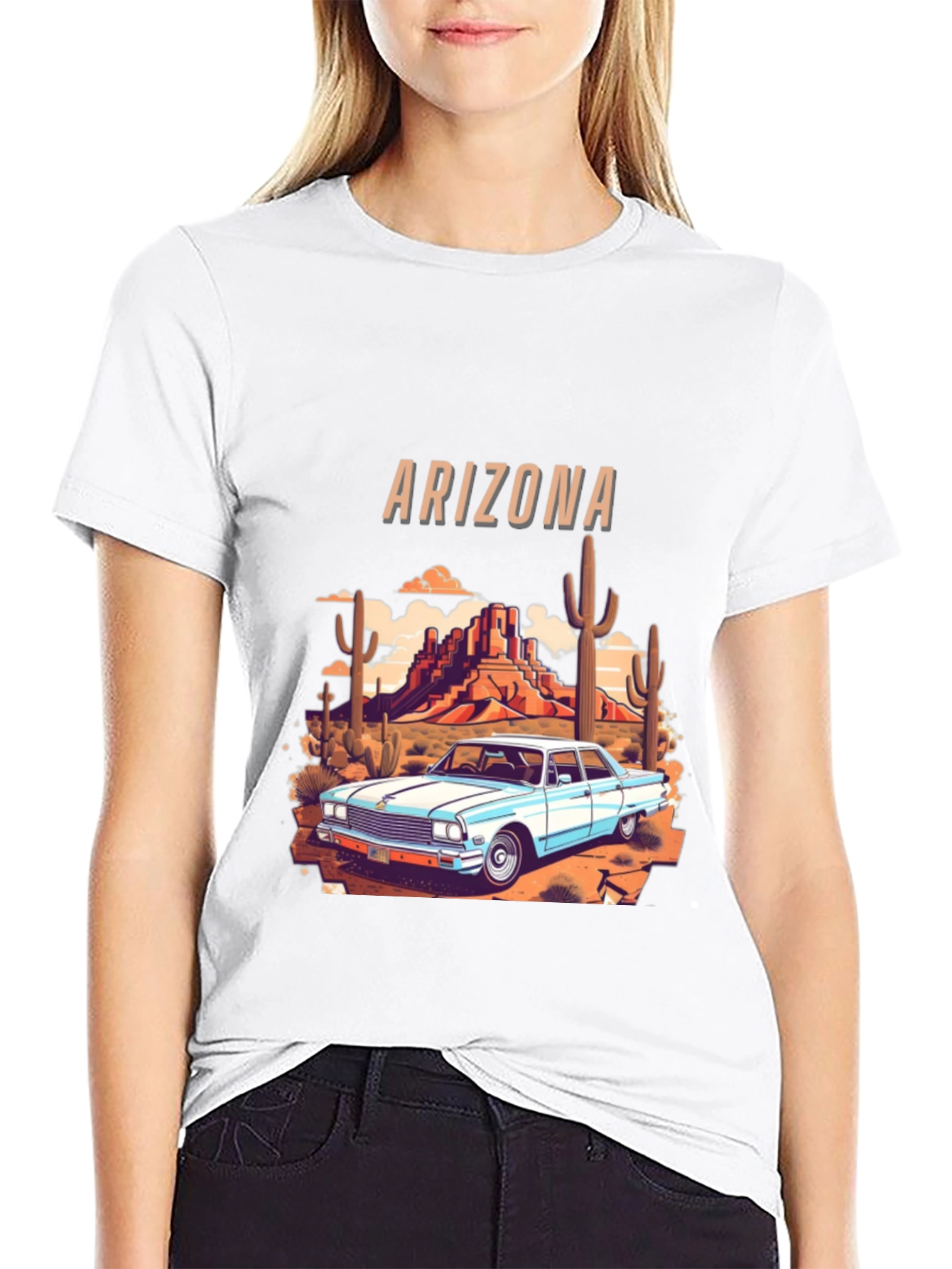 Arizona Desert Car Graphic T-Shirt