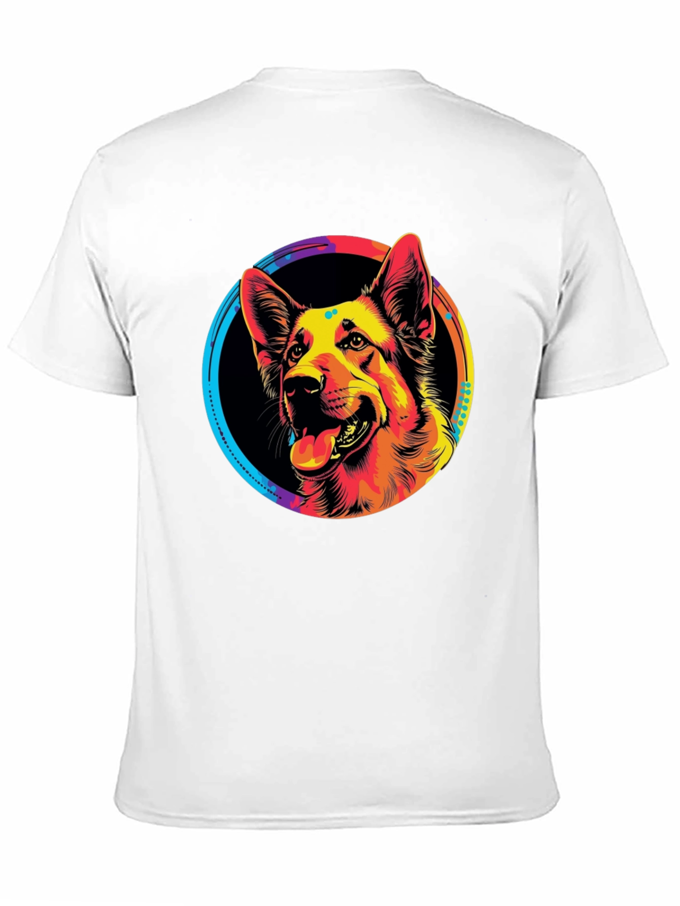 Vibrant German Shepherd Graphic Tee - Black