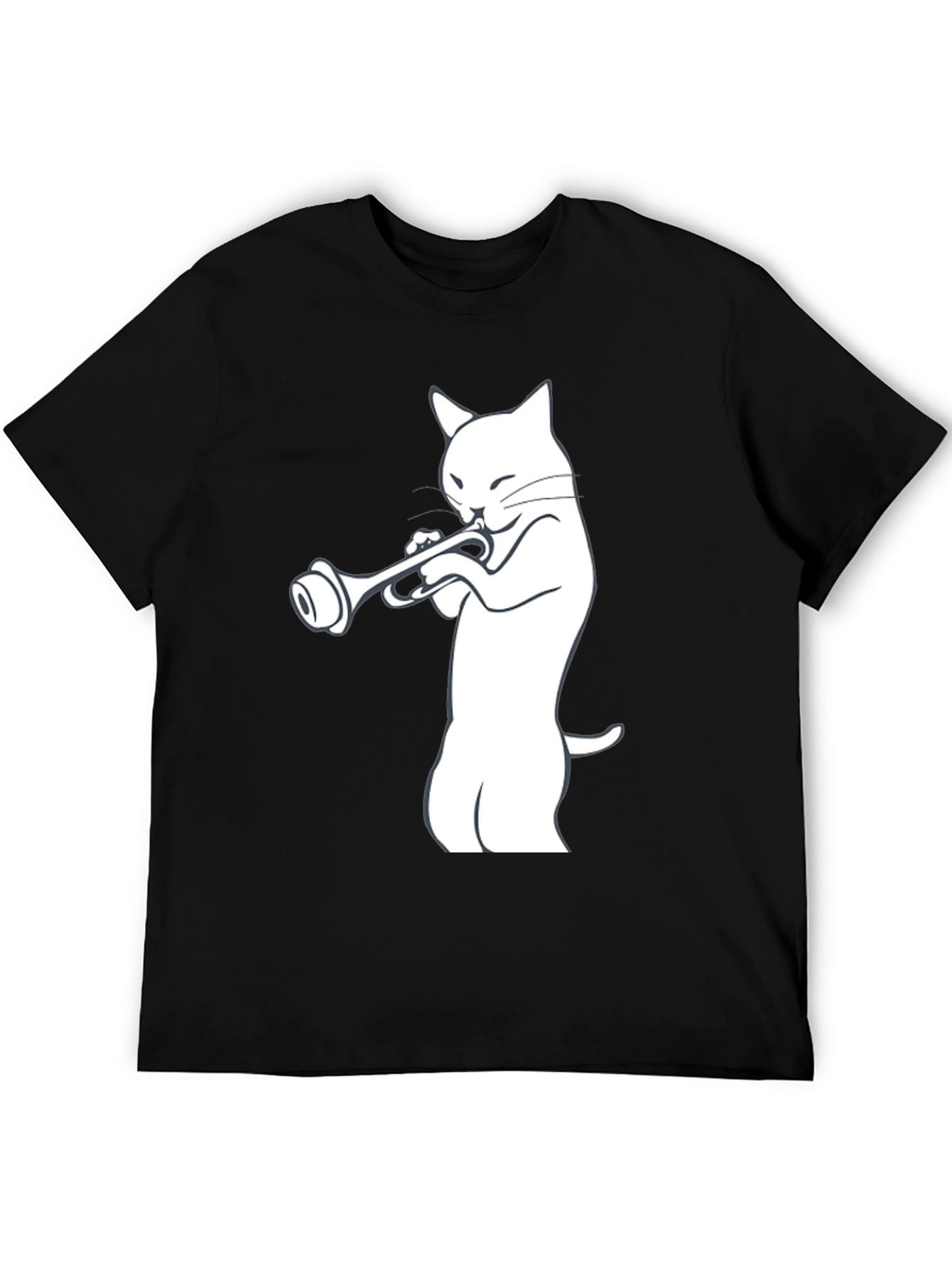 Cool Cat Trumpet Player Graphic Tee