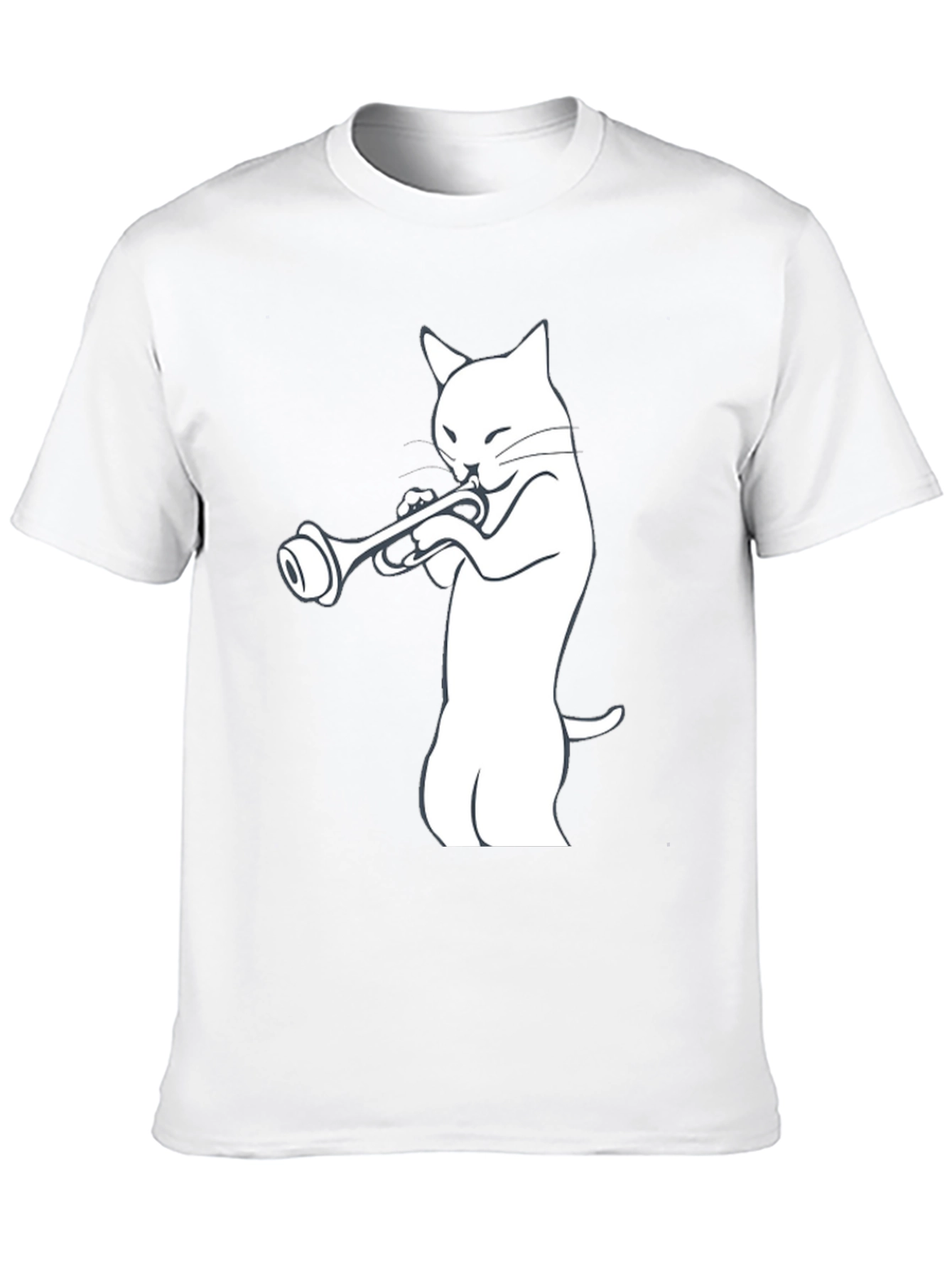Cool Cat Trumpet Player Graphic Tee