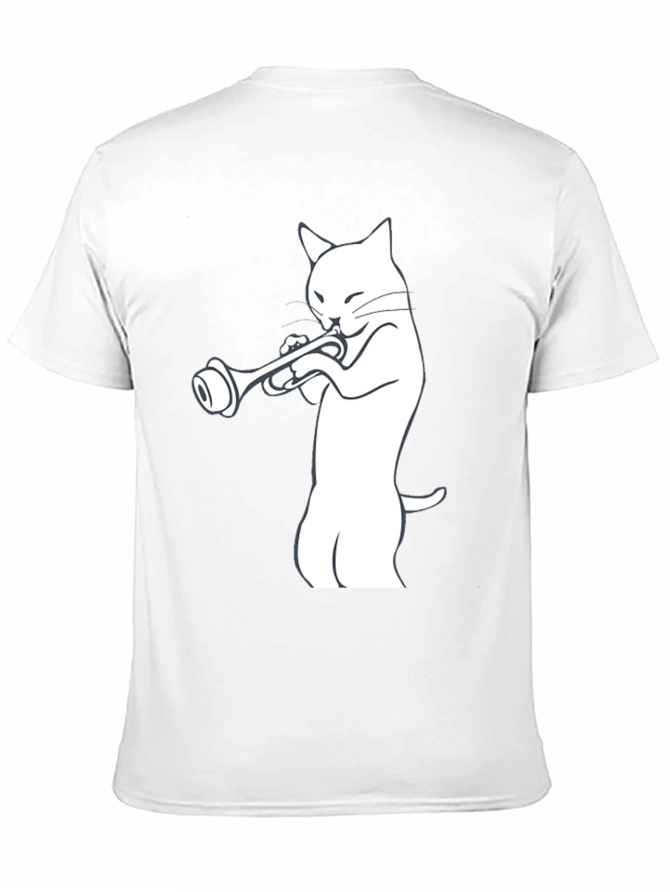 Cool Cat Trumpet Player Graphic Tee