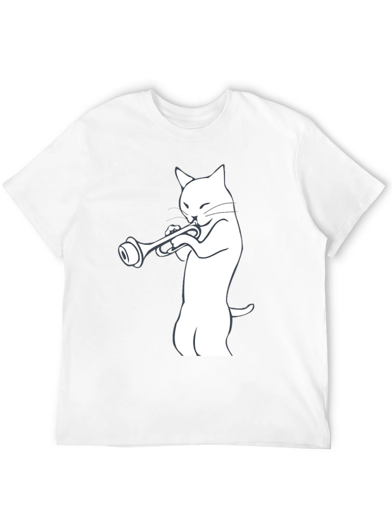 Cool Cat Trumpet Player Graphic Tee