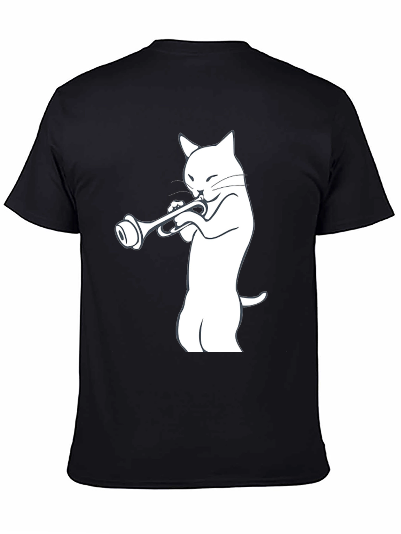 Cool Cat Trumpet Player Graphic Tee