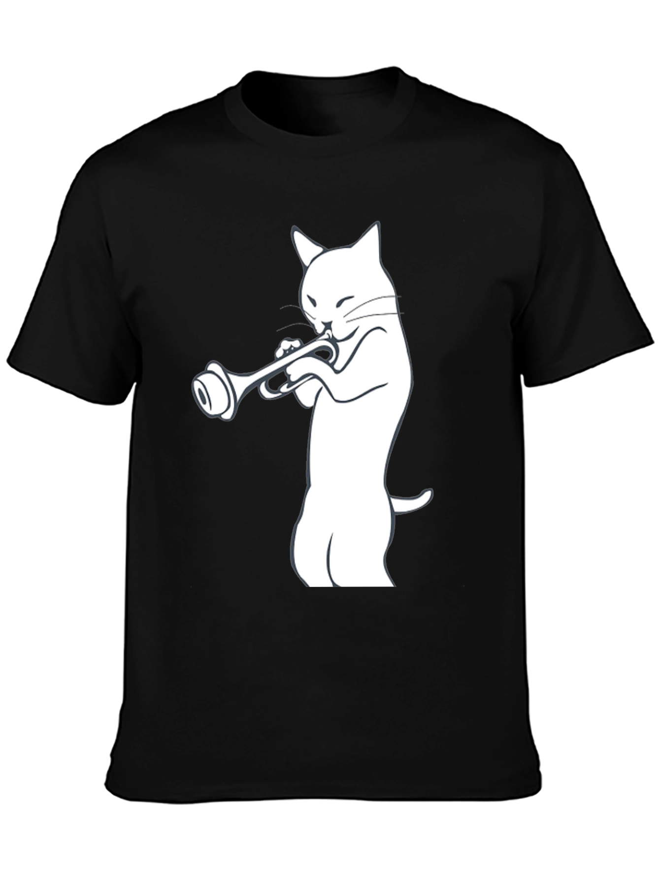 Cool Cat Trumpet Player Graphic Tee