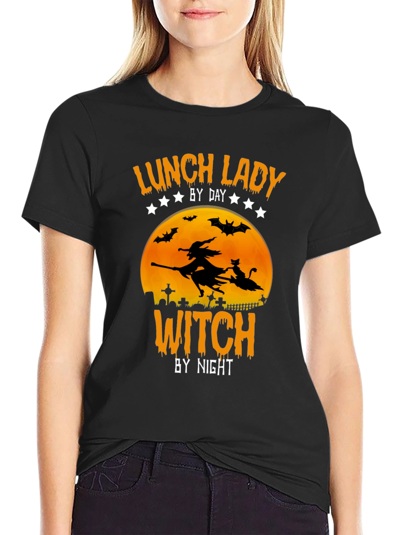 Lunch Lady Witch Halloween T-Shirt