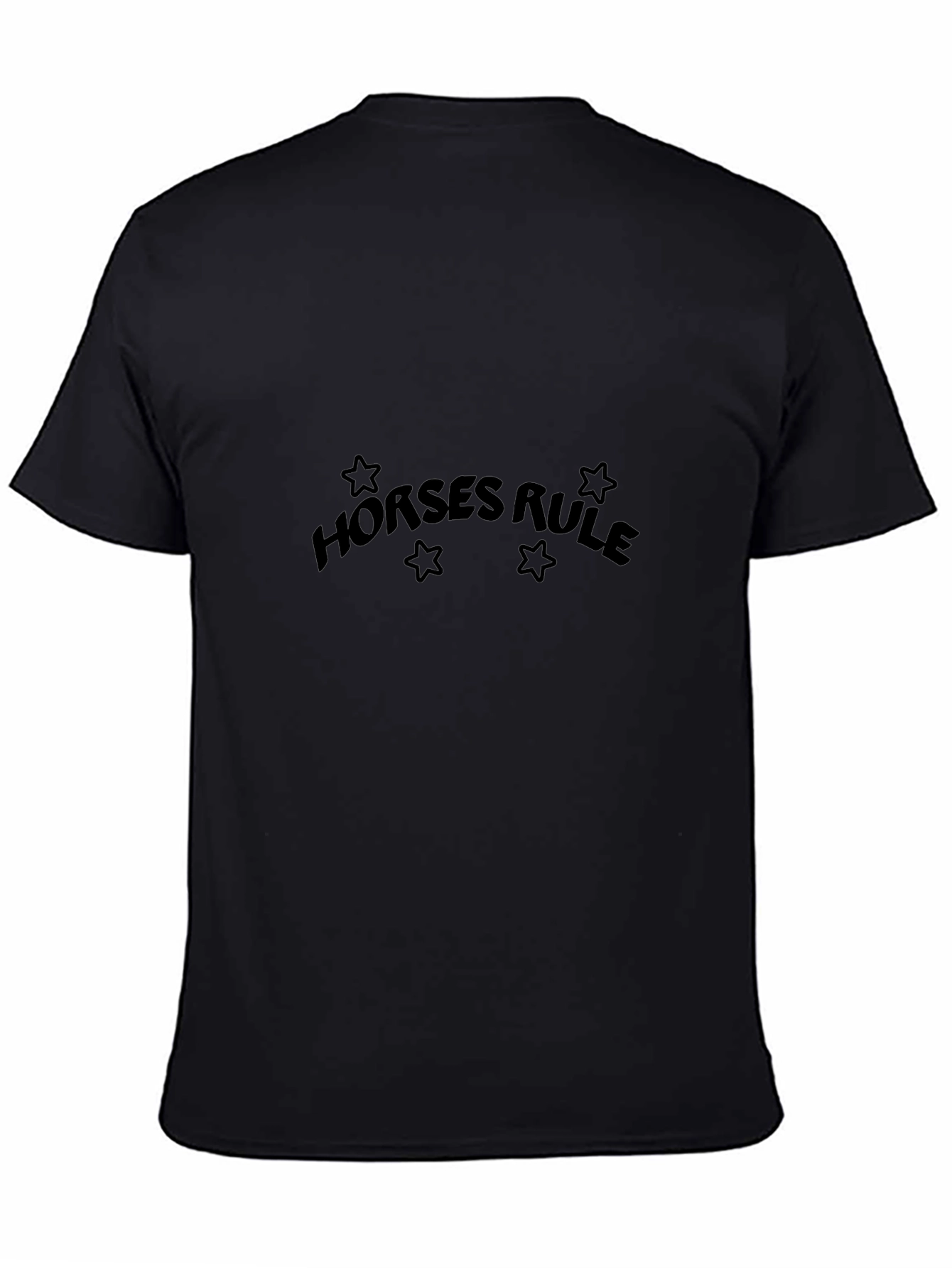 Horses Rule Black T-Shirt Stylish Graphic Tee