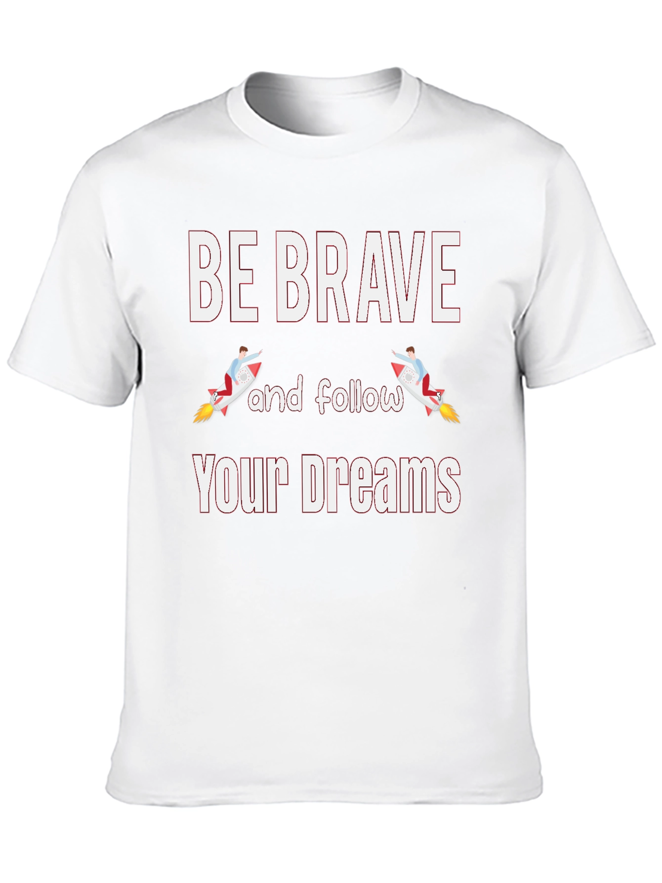 Be Brave Rocket Graphic Mens Black T-Shirt