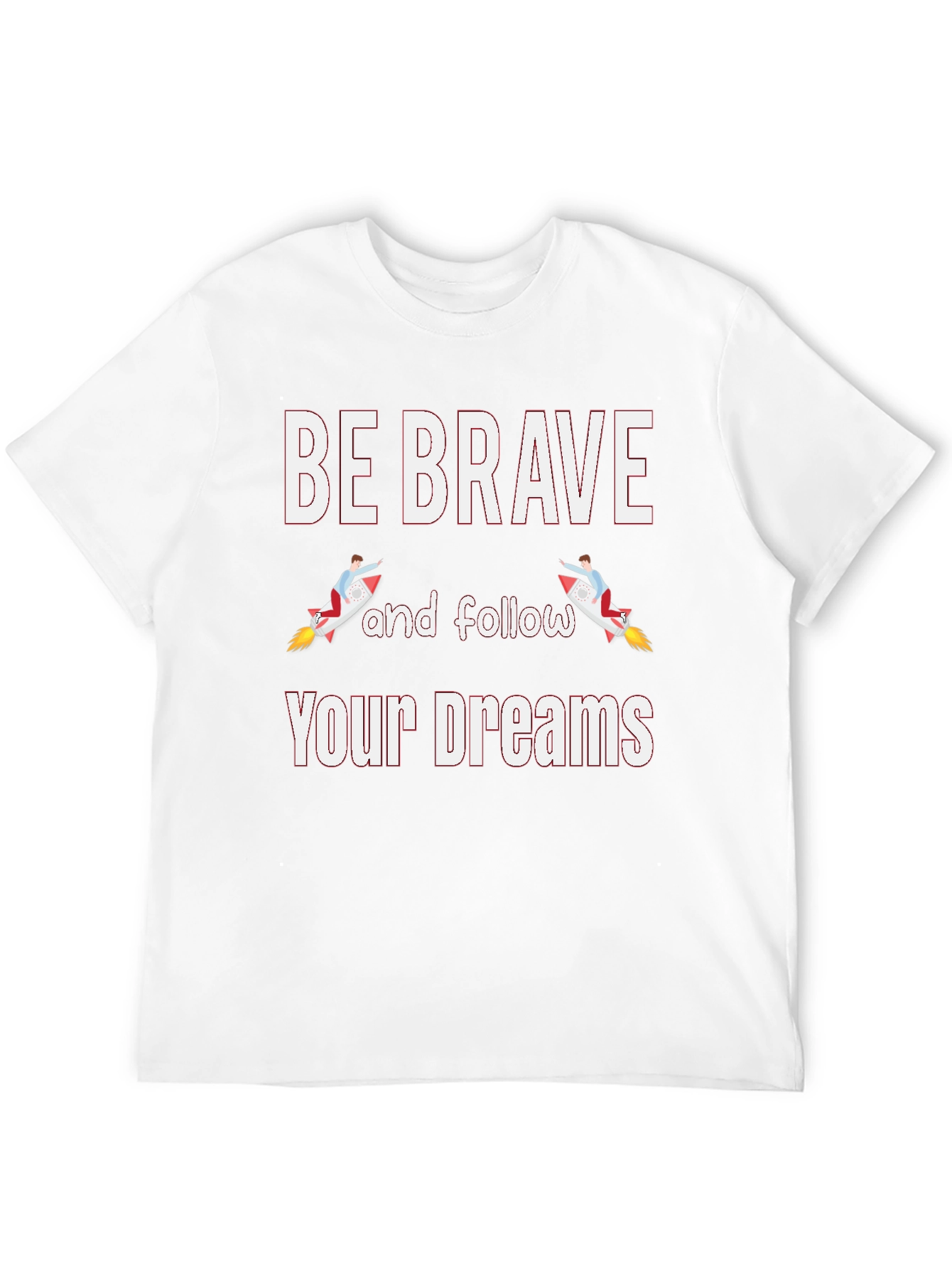 Be Brave Rocket Graphic Mens Black T-Shirt