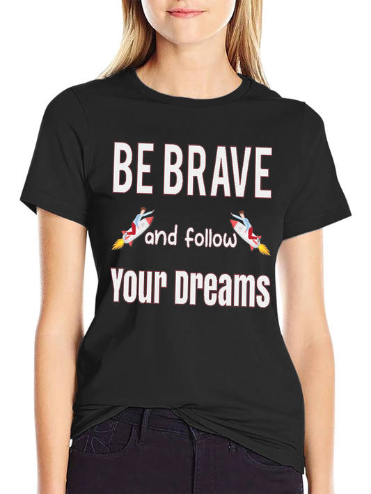 Be Brave Rocket Graphic Mens Black T-Shirt