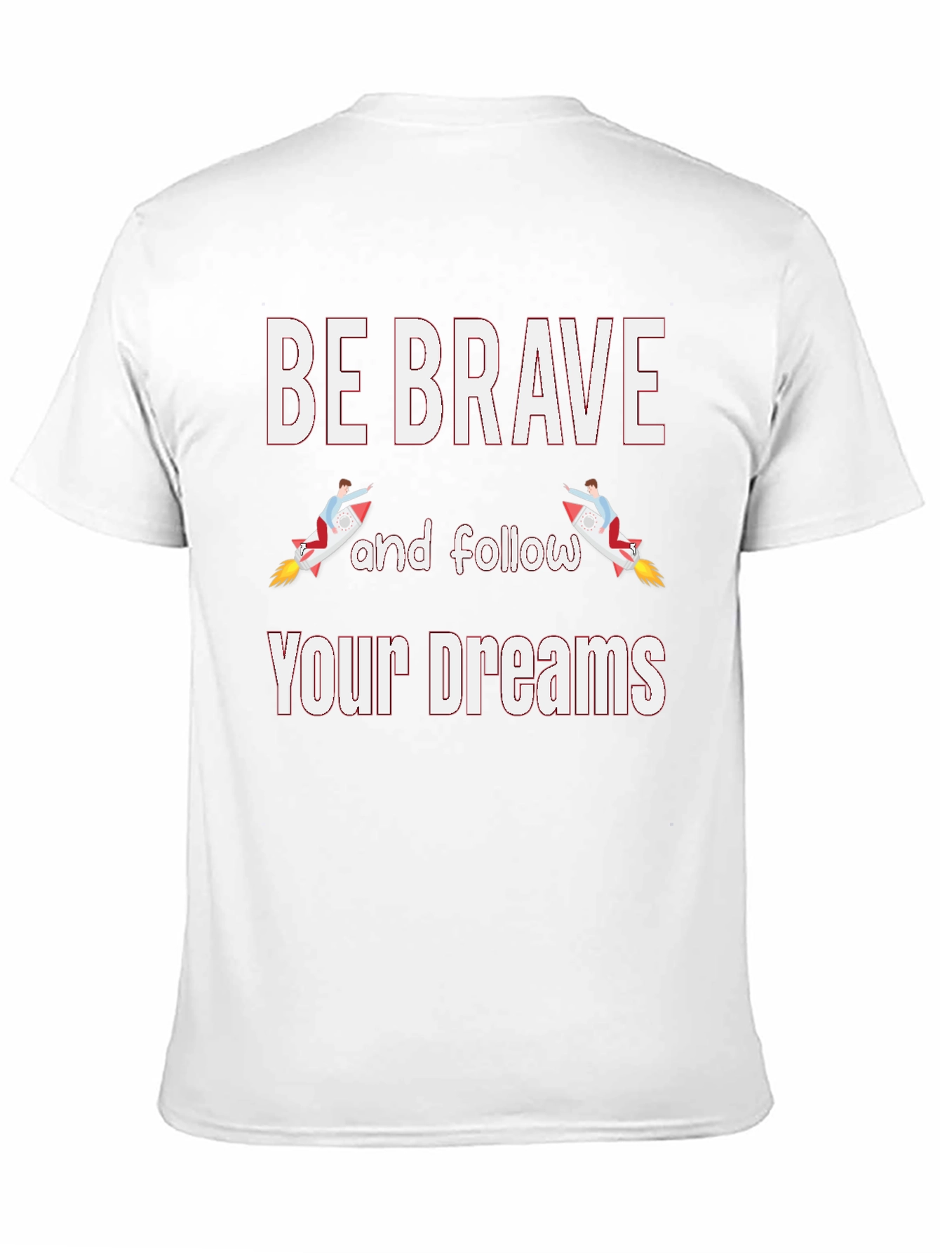 Be Brave Rocket Graphic Mens Black T-Shirt