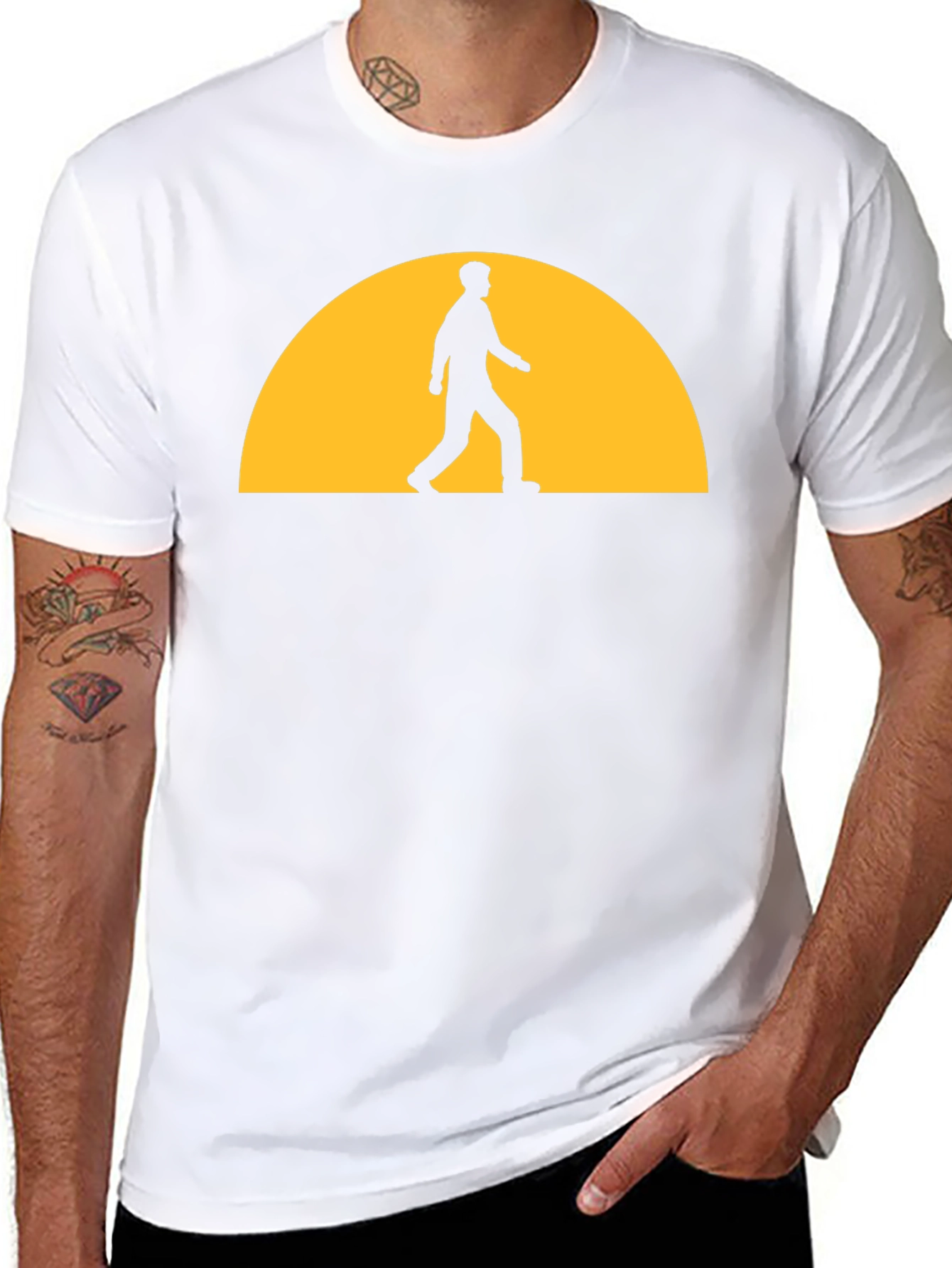 Sunset Walker Graphic Tee - Black Casual T-Shirt