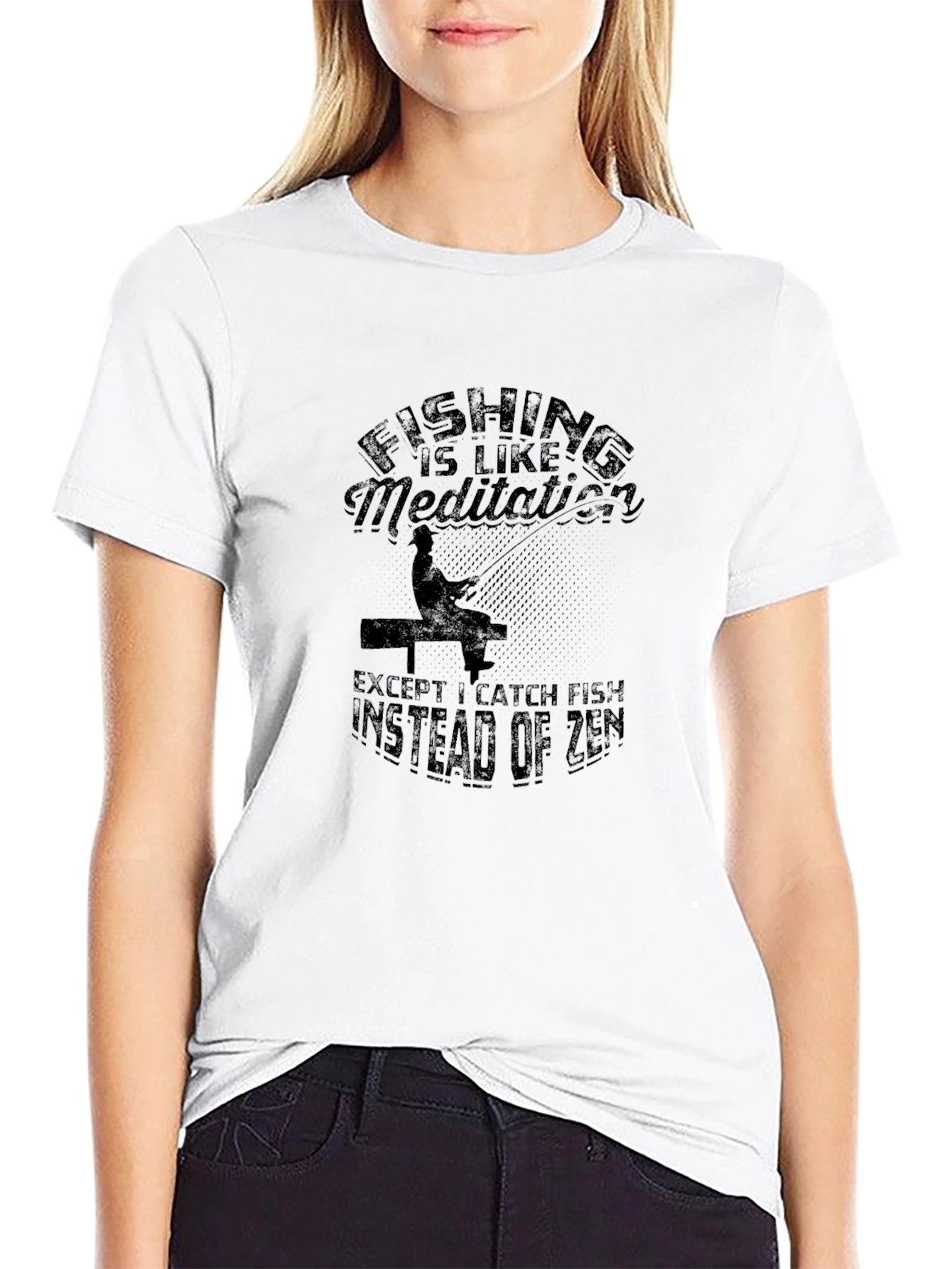 Fishing Meditation Graphic Tee - Black