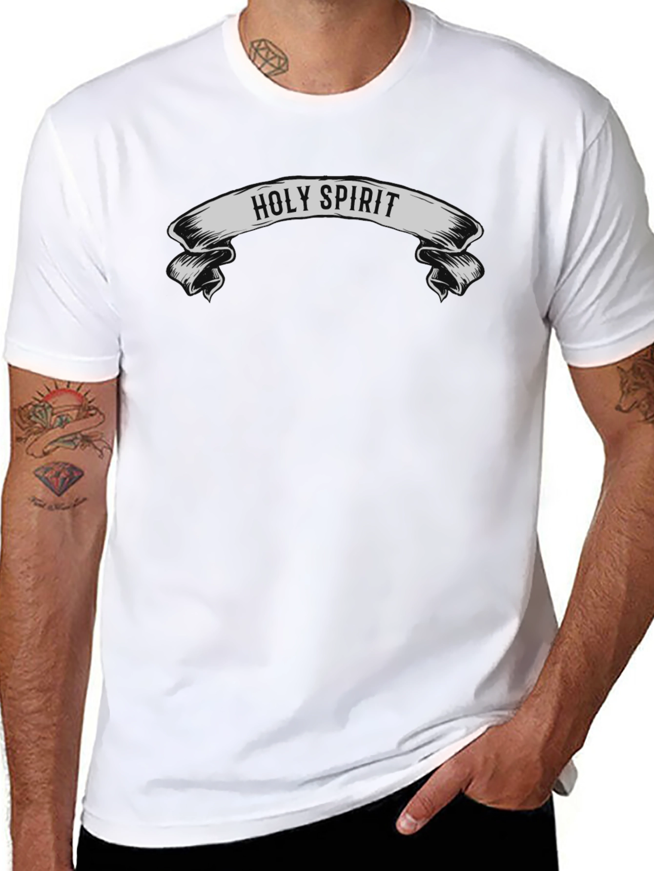 Holy Spirit Graphic Tee - Black Cotton T-Shirt