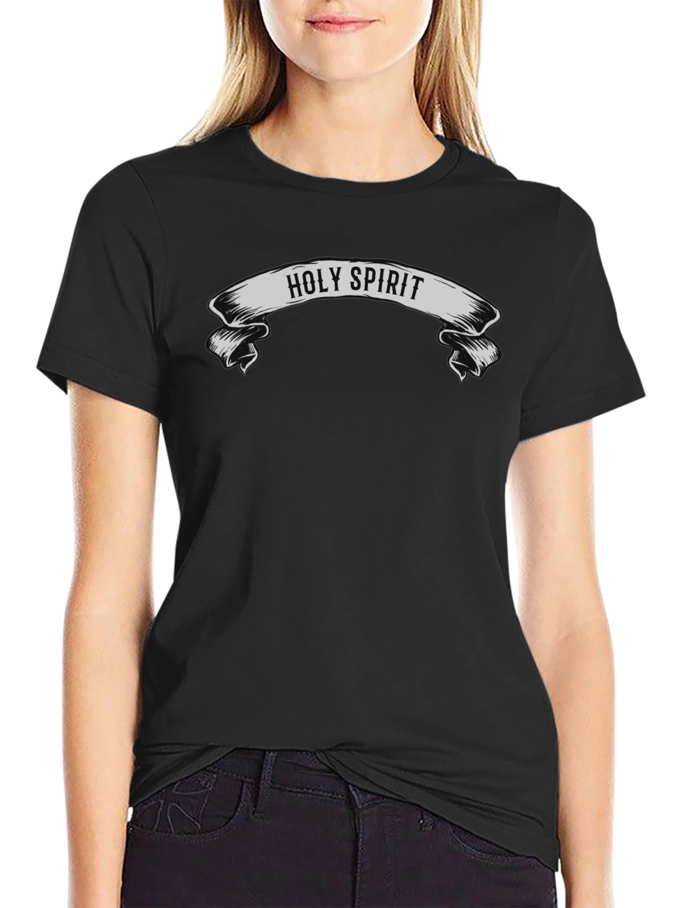 Holy Spirit Graphic Tee - Black Cotton T-Shirt