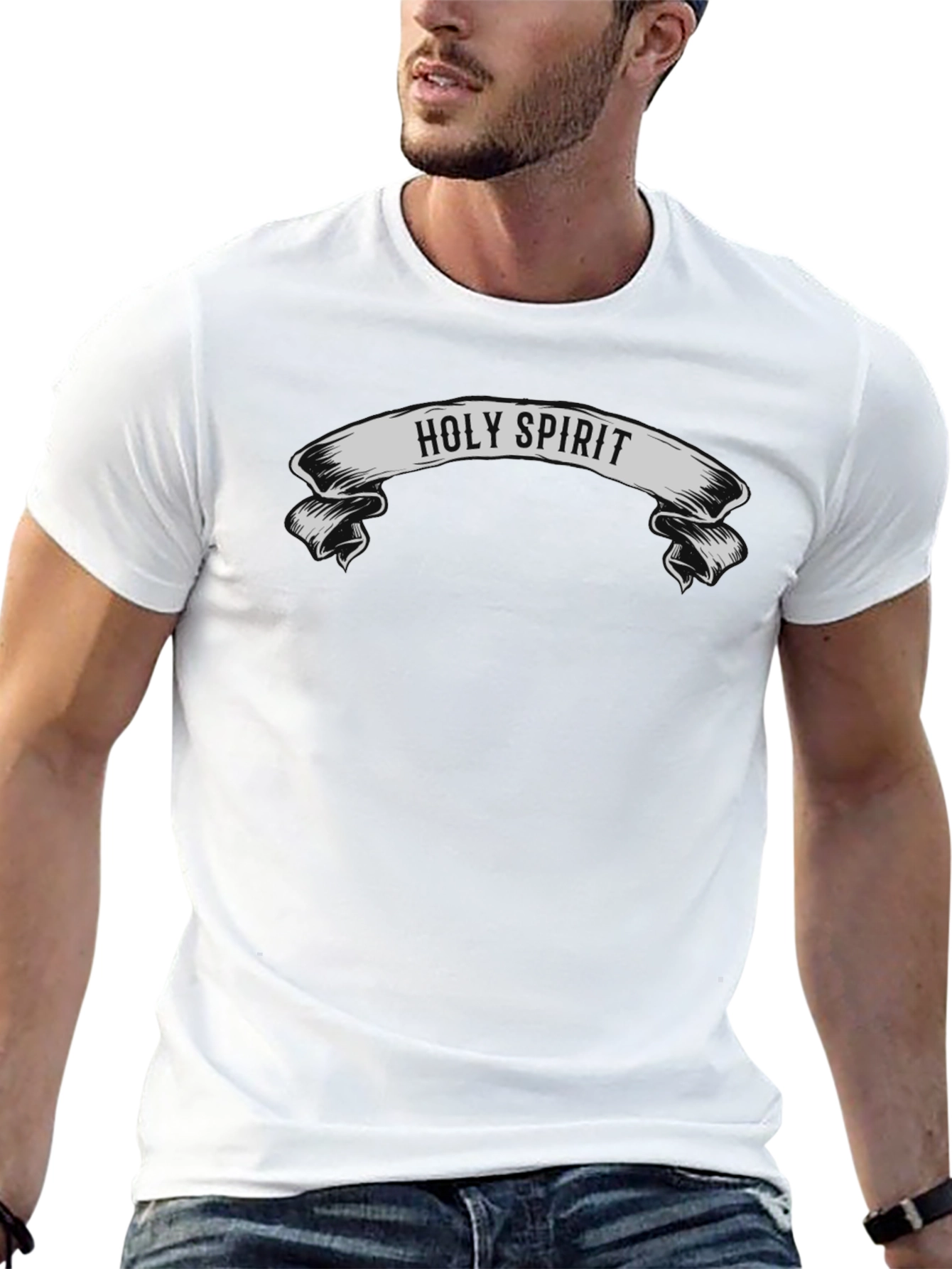 Holy Spirit Graphic Tee - Black Cotton T-Shirt