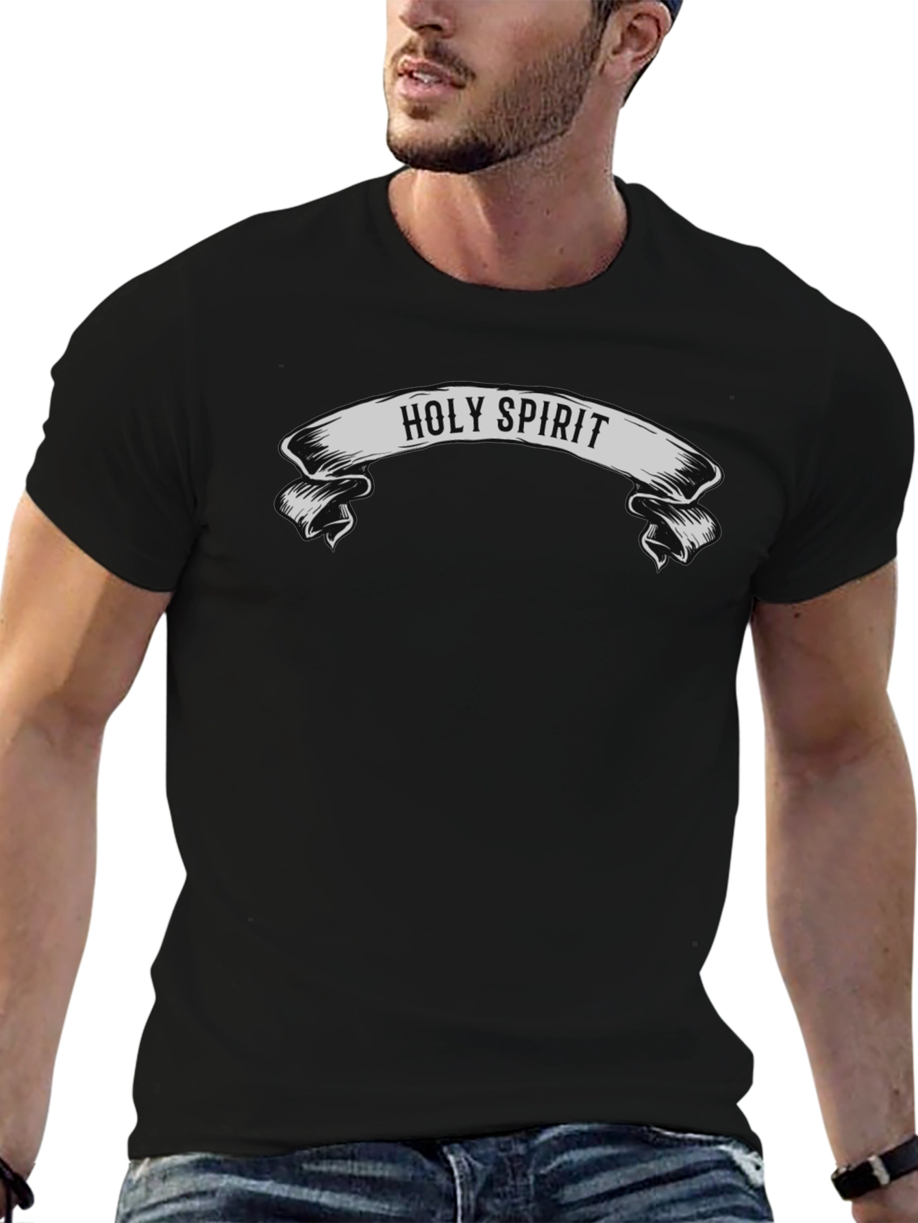 Holy Spirit Graphic Tee - Black Cotton T-Shirt