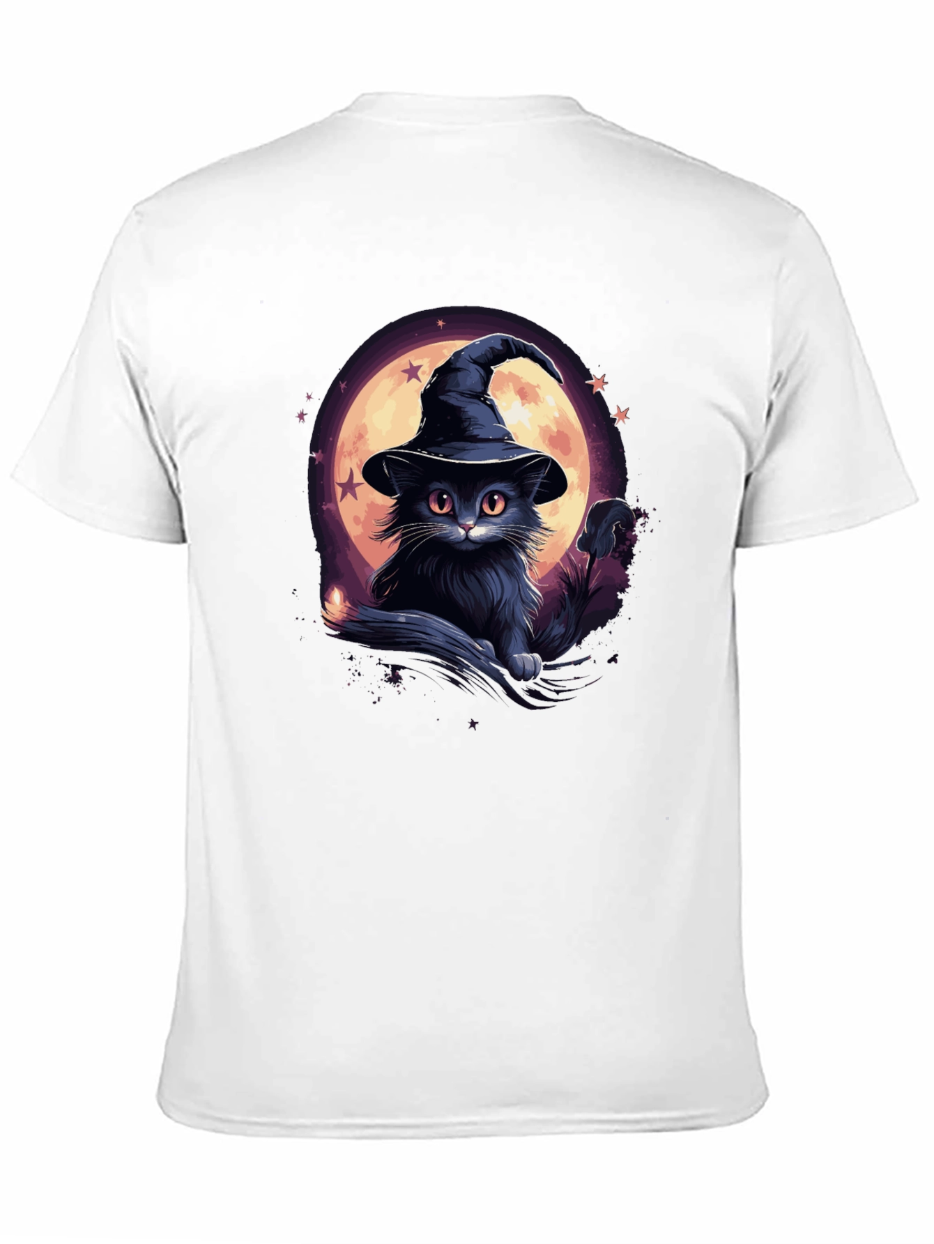 Whimsical Witch Cat Graphic Tee