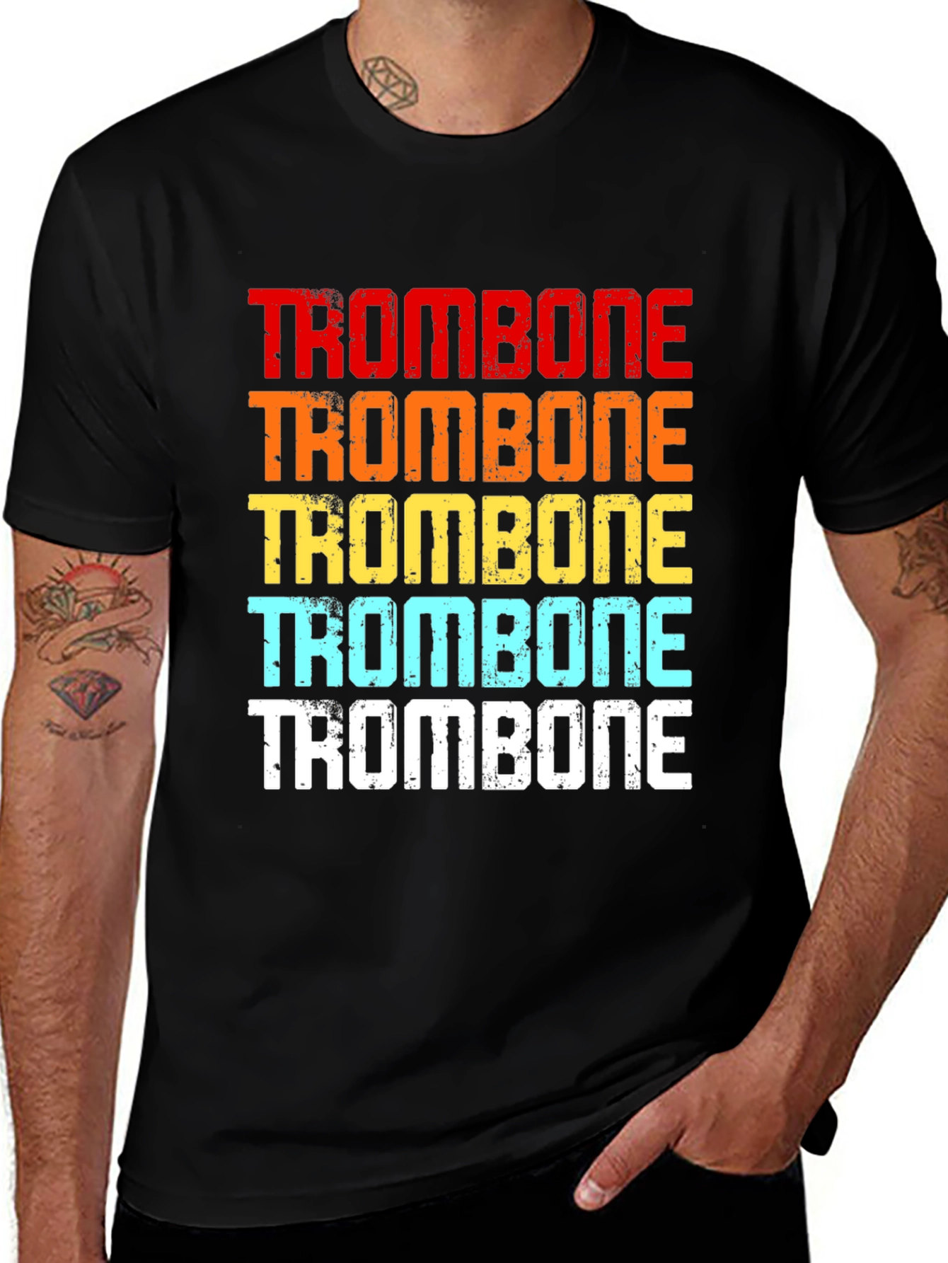 Retro Trombone Player Graphic Tee