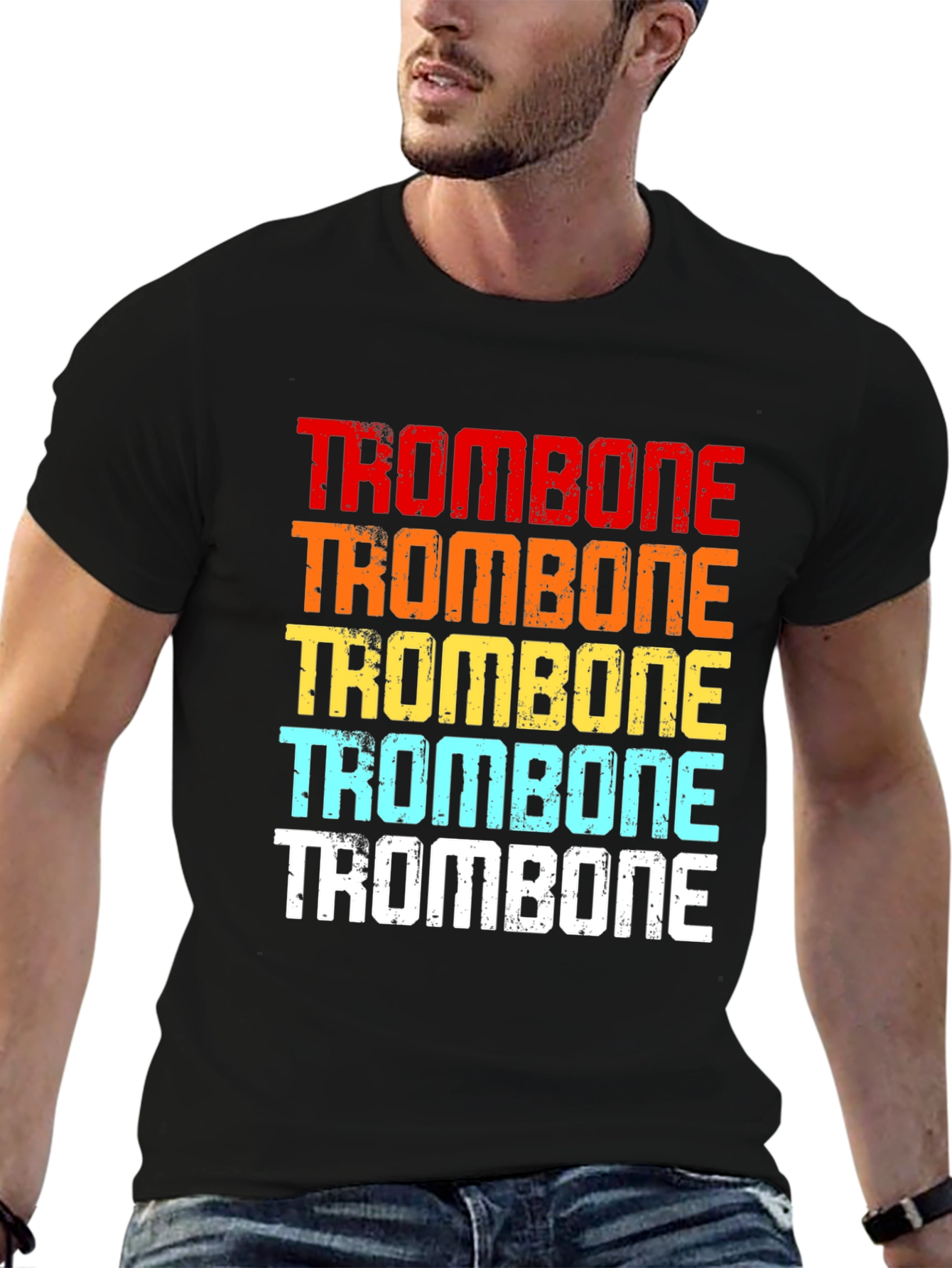 Retro Trombone Player Graphic Tee