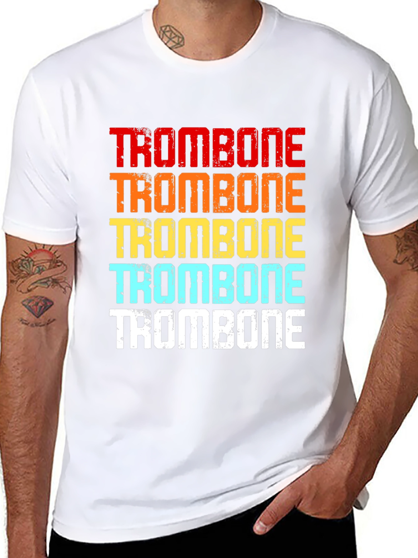 Retro Trombone Player Graphic Tee