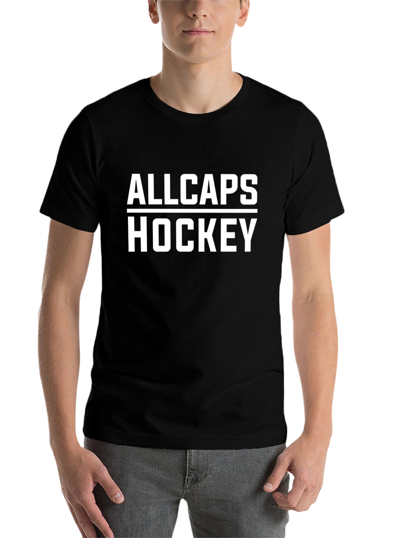 ALLCAPS Hockey Black T-Shirt