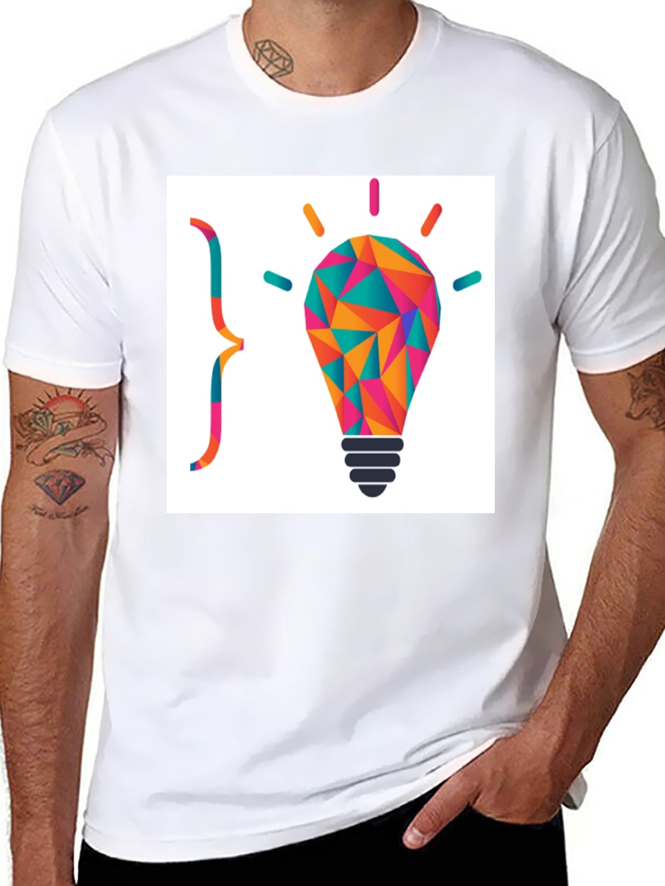 Geometric Lightbulb Graphic Tee