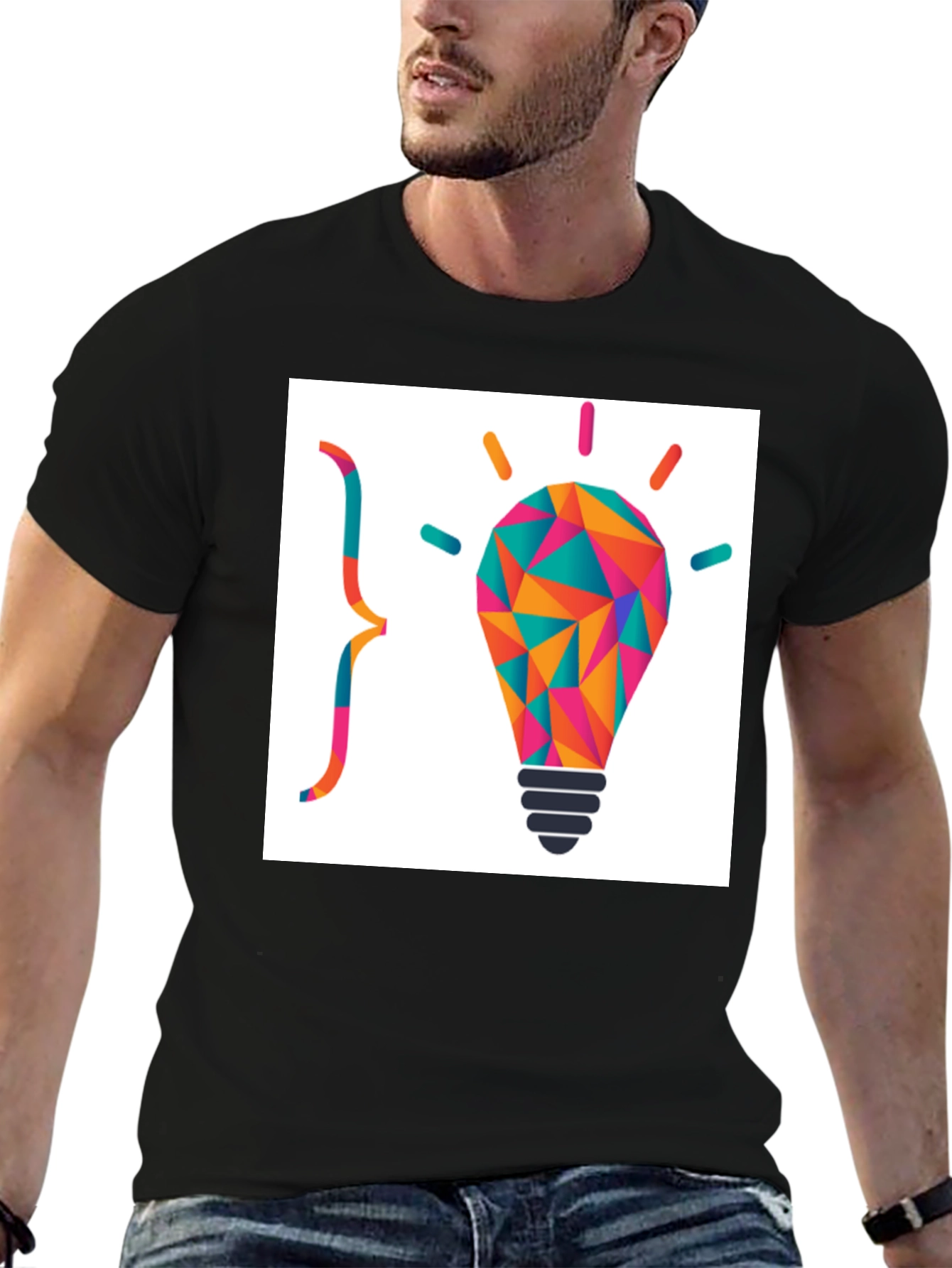 Geometric Lightbulb Graphic Tee