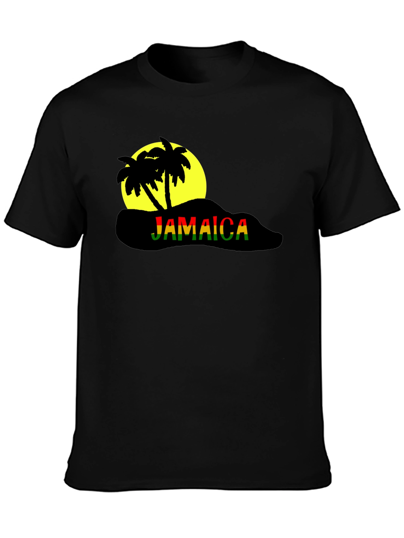 Jamaica Palm Tree Black T-Shirt