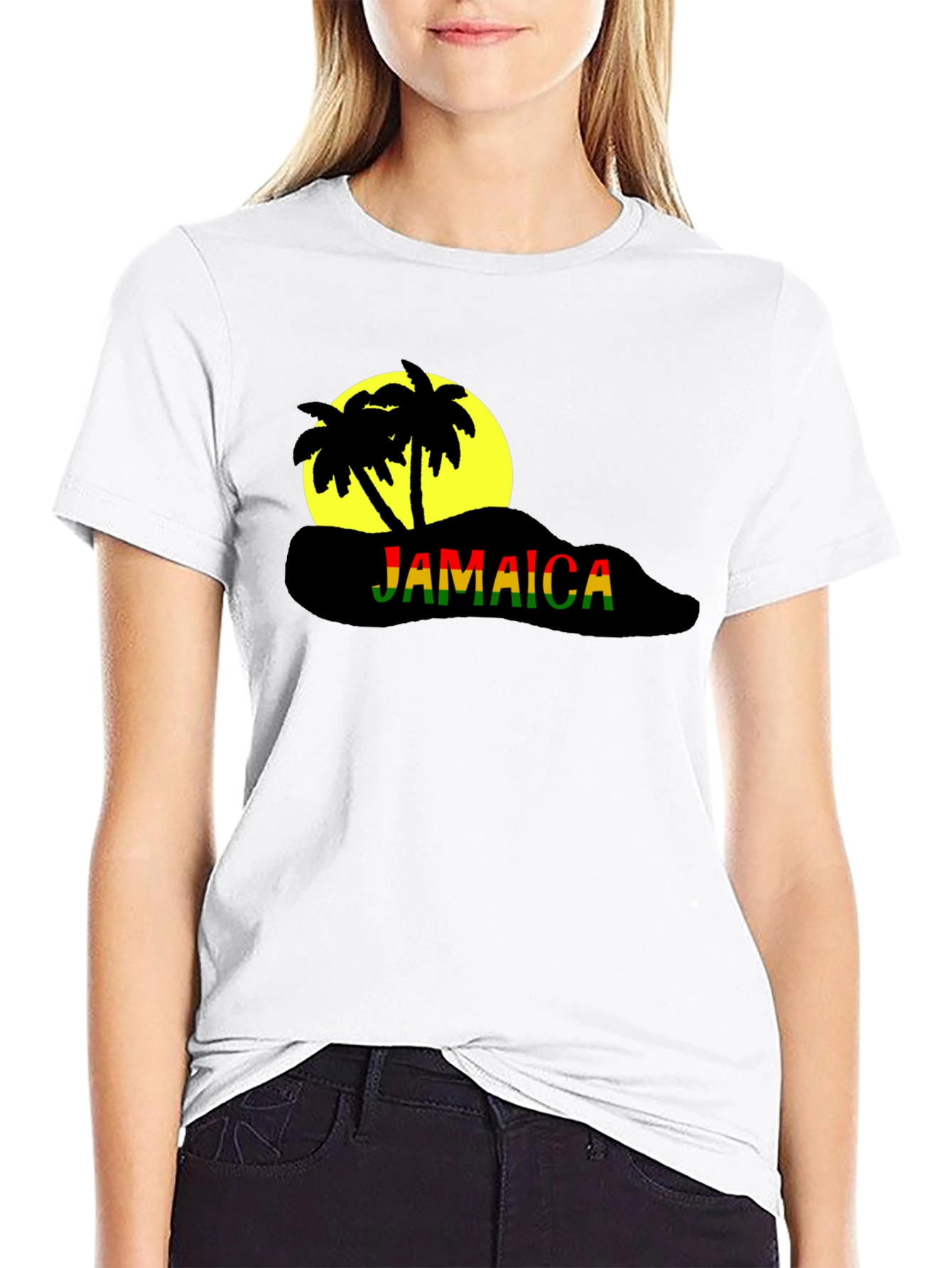 Jamaica Palm Tree Black T-Shirt