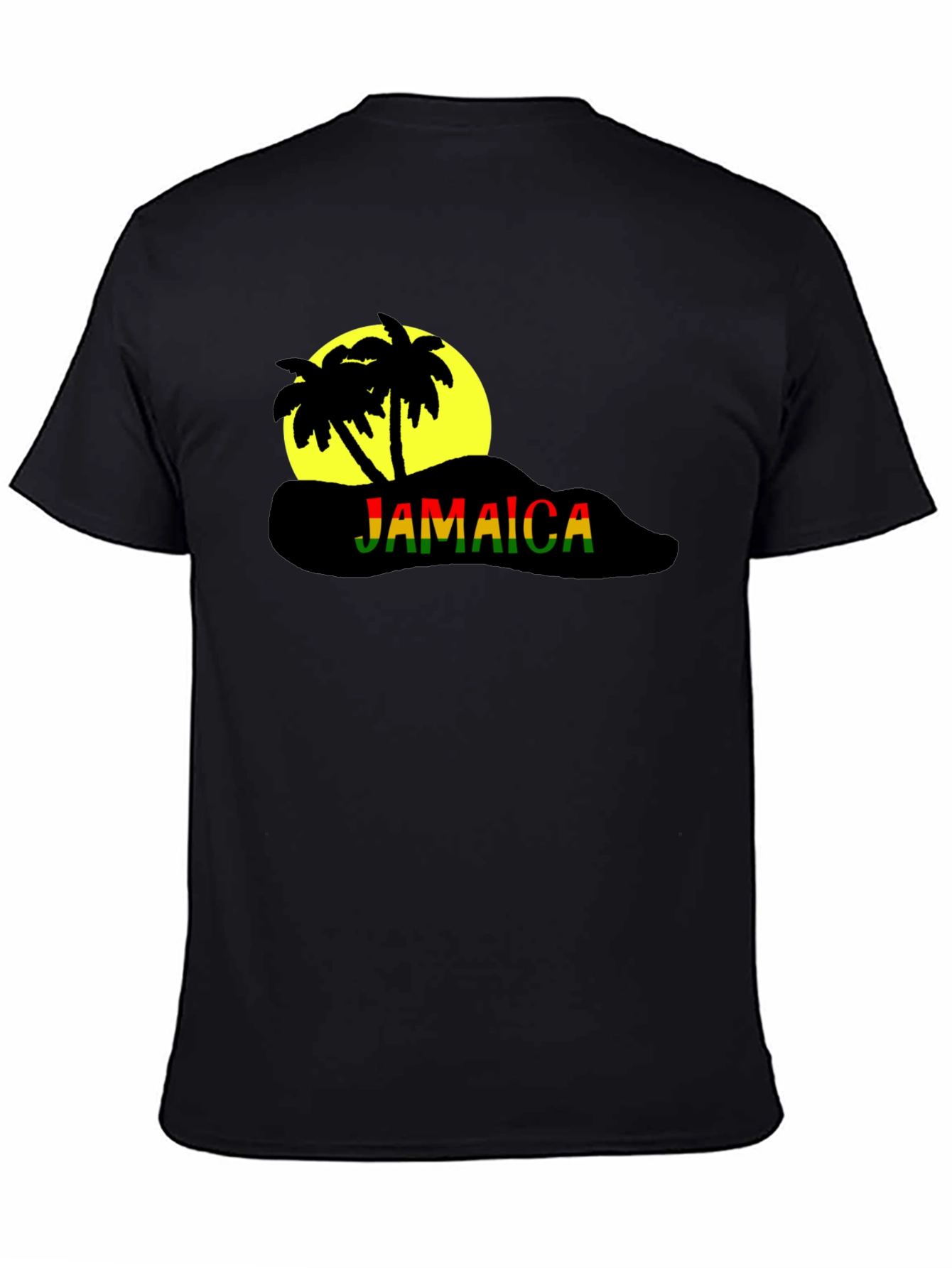 Jamaica Palm Tree Black T-Shirt