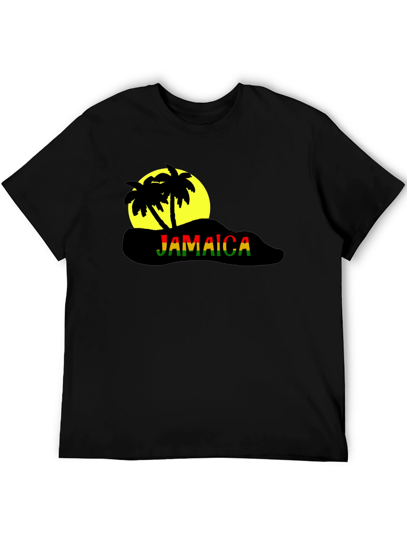 Jamaica Palm Tree Black T-Shirt