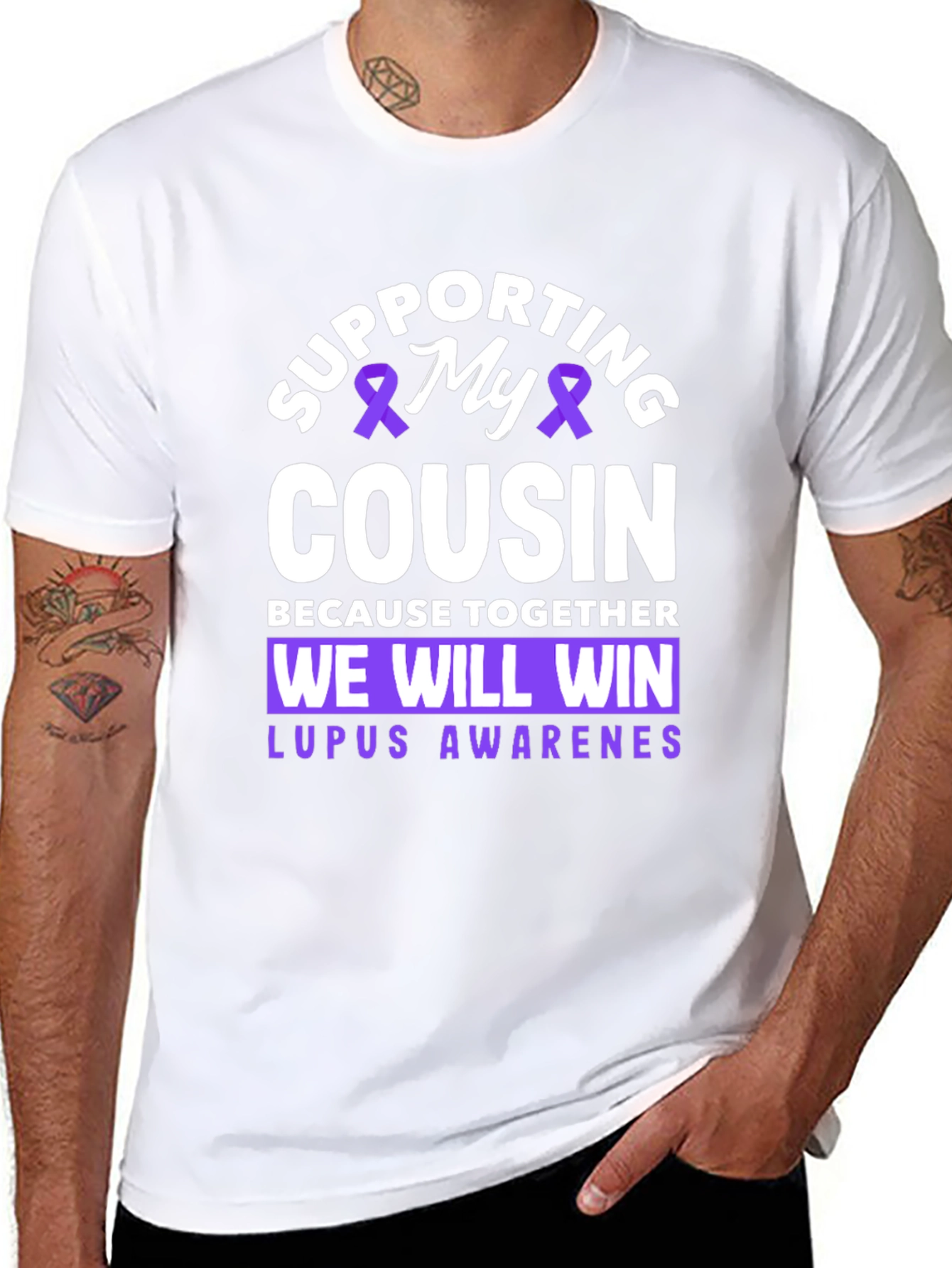 Lupus Awareness T-Shirt - Supporting My Cousin Tee