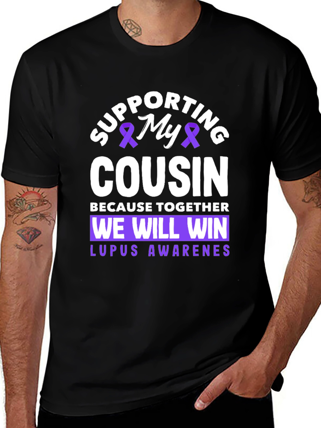 Lupus Awareness T-Shirt - Supporting My Cousin Tee