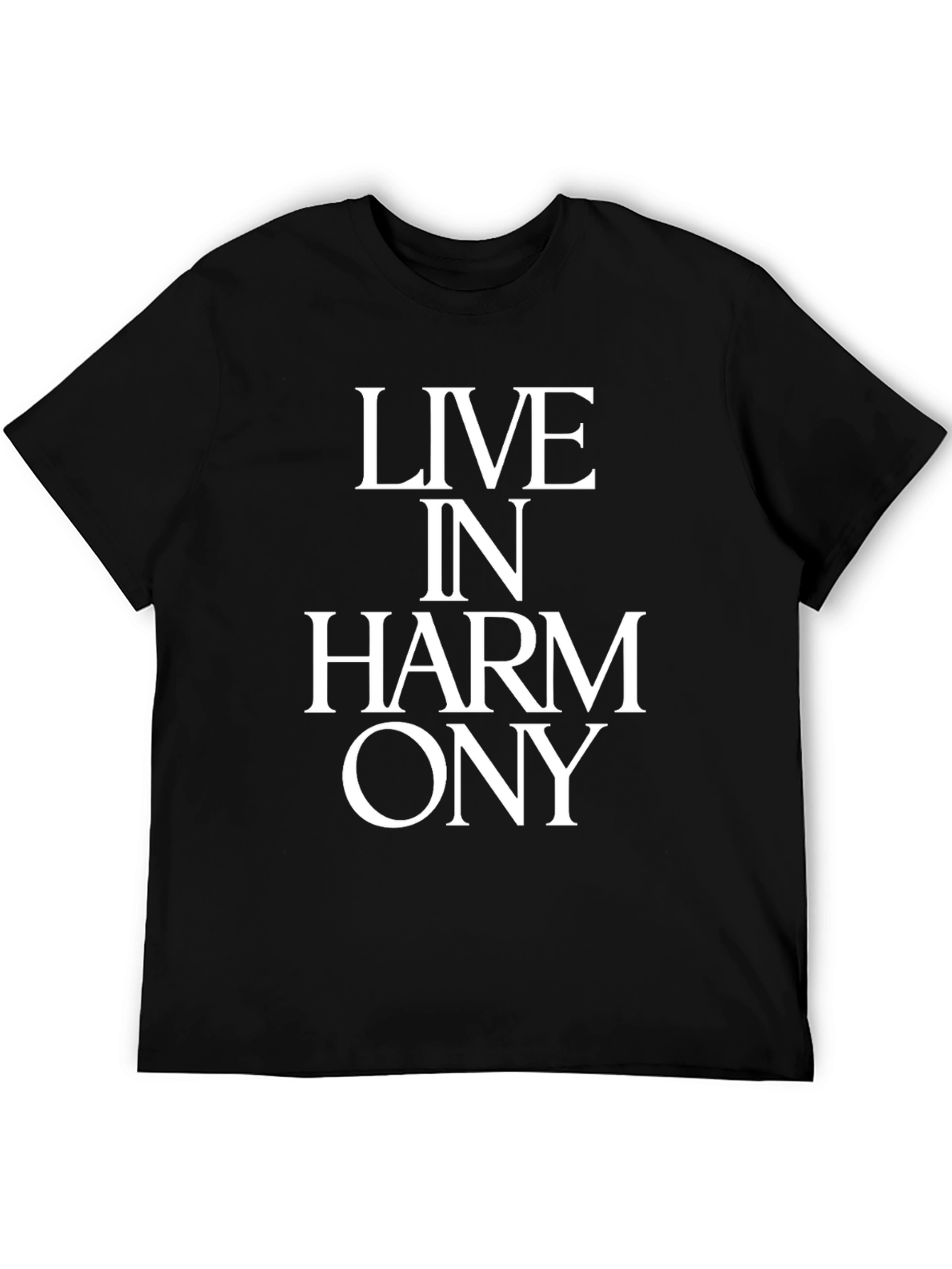 Live In Harmony T-Shirt - Black Graphic Tee