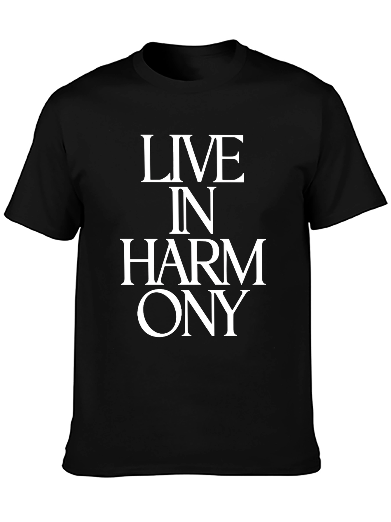 Live In Harmony T-Shirt - Black Graphic Tee