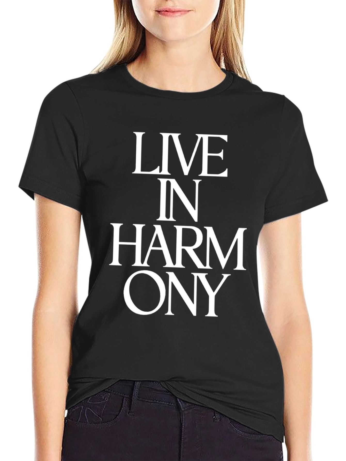Live In Harmony T-Shirt - Black Graphic Tee