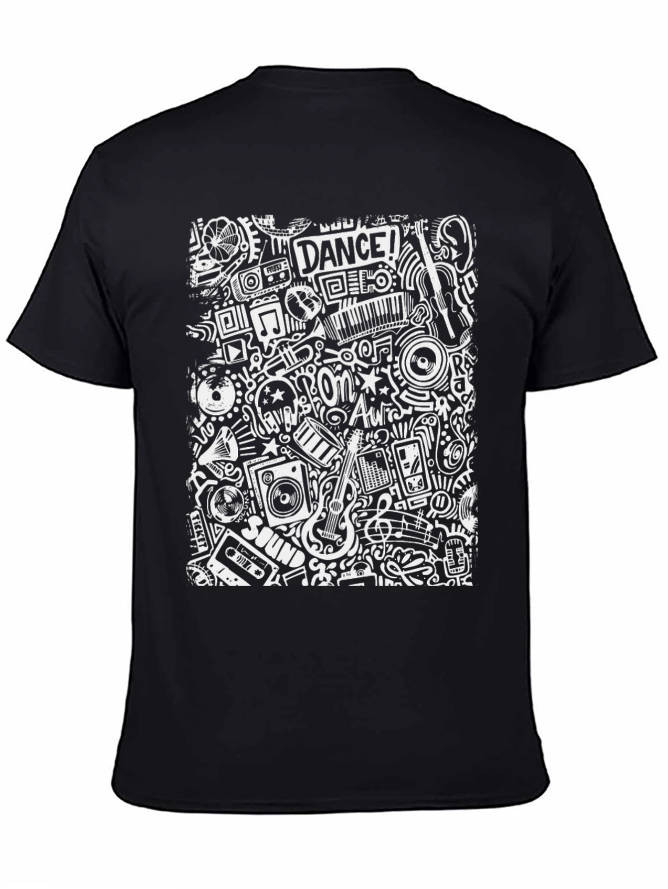 Music Doodle Graphic Print T-Shirt