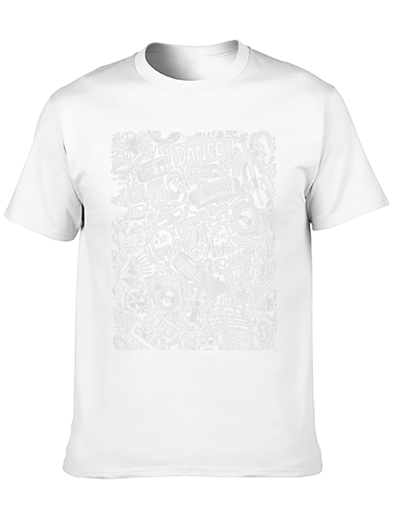 Music Doodle Graphic Print T-Shirt