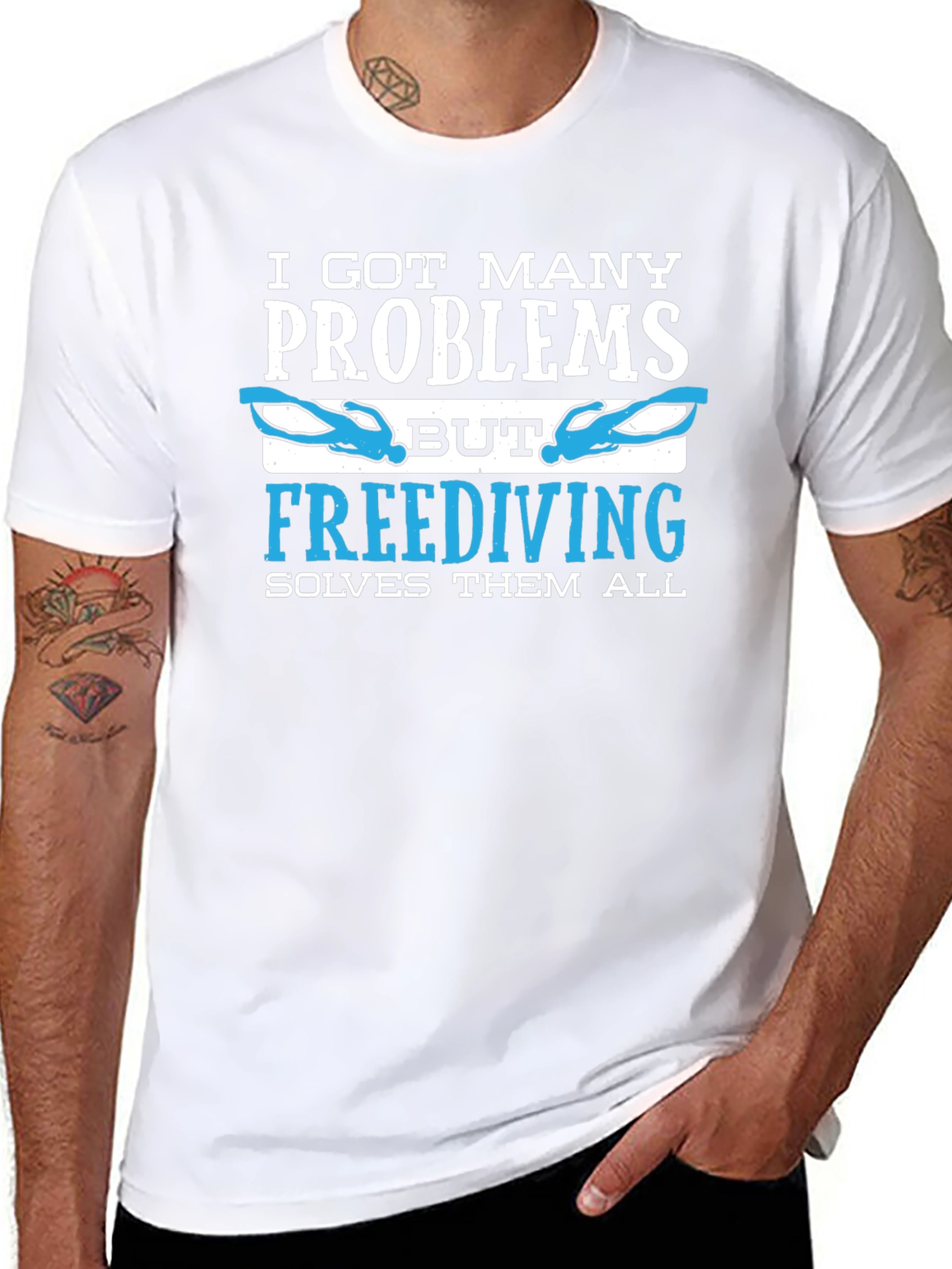 Freediving Solves Problems T-Shirt - Diver Gift